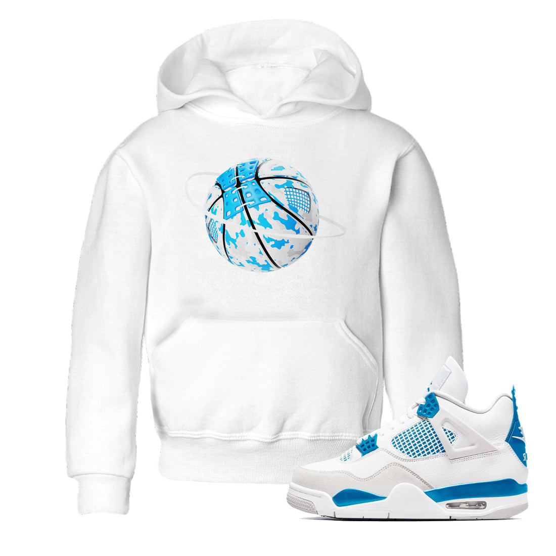 Air Jordan 4 Industrial Blue shirt to match jordans Camo Basketball Planet sneaker tees Air Jordan 4 Military Blue Drip Gear Zone baby toddler White 1 cotton Shirt