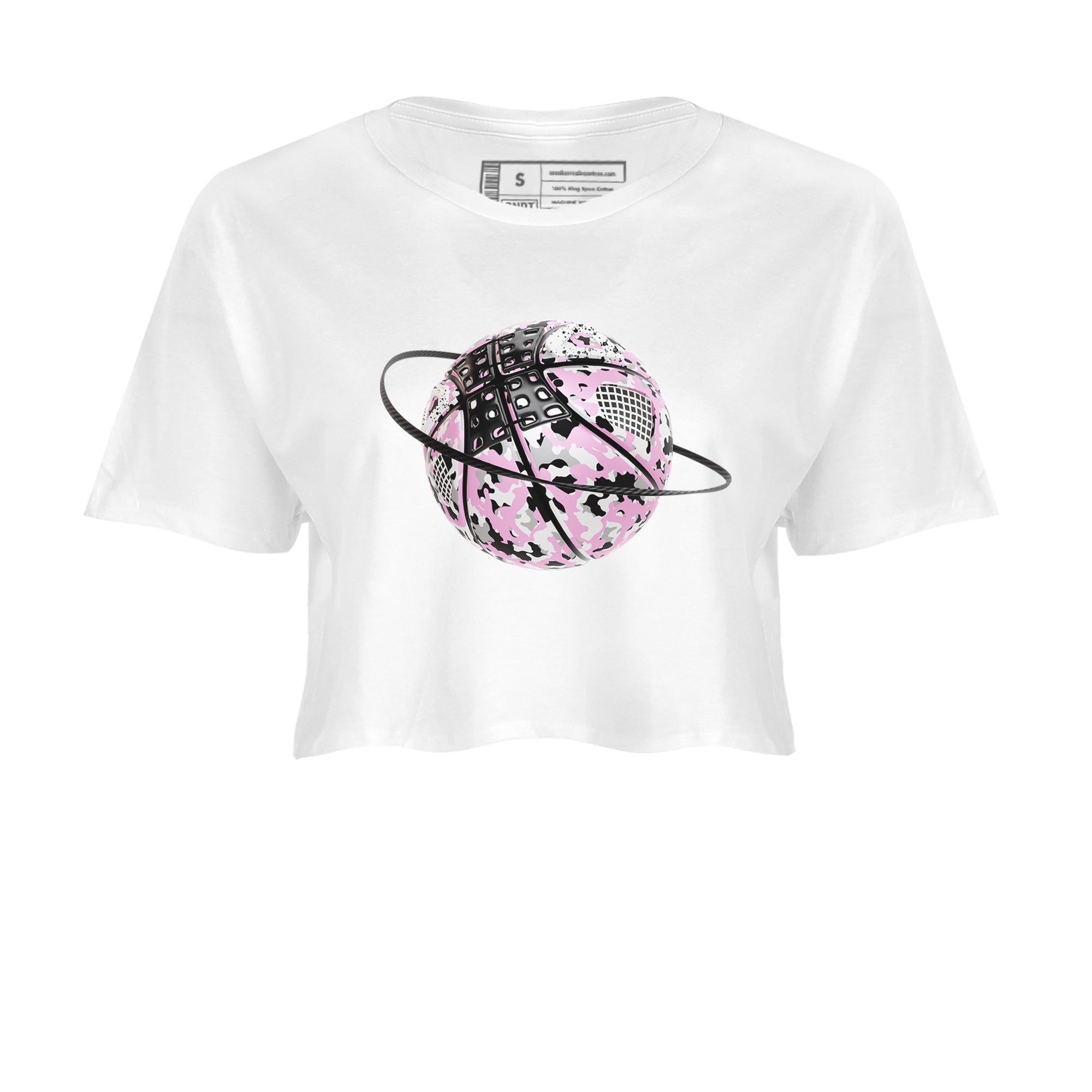 4s Retro Orchid shirts to match jordans Camo Basketball Planet sneaker match tees Air Jordan 4 WMNS Orchid match shoes to clothes Drip Gear Zone unisex cotton White 2 crop tee