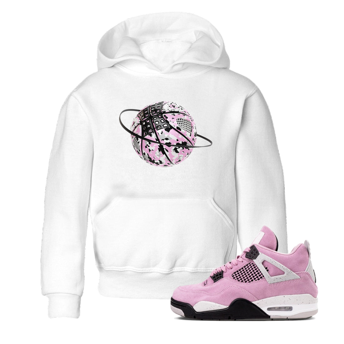 4s Retro Orchid shirts to match jordans Camo Basketball Planet sneaker match tees Air Jordan 4 WMNS Orchid match shoes to clothes Drip Gear Zone Youth Baby White 1 tee