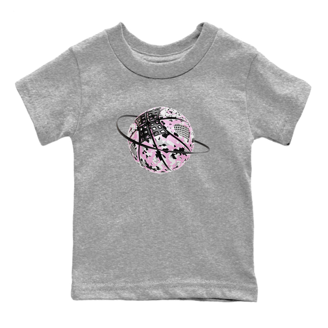 4s Retro Orchid shirts to match jordans Camo Basketball Planet sneaker match tees Air Jordan 4 WMNS Orchid match shoes to clothes Drip Gear Zone Youth Baby Heather Grey 2 tee