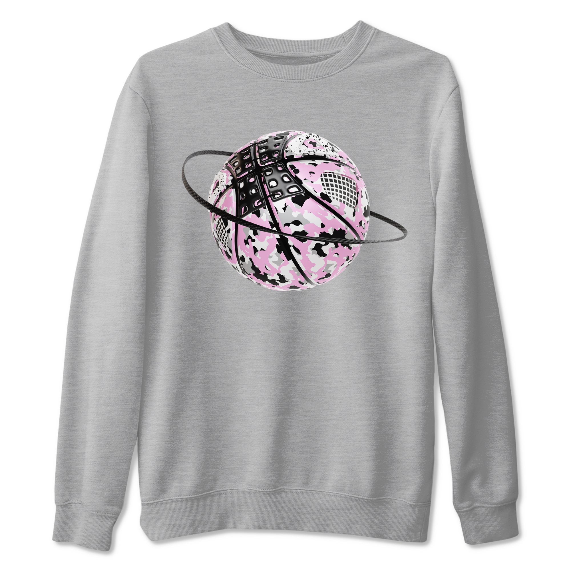 4s Retro Orchid shirts to match jordans Camo Basketball Planet sneaker match tees Air Jordan 4 WMNS Orchid match shoes to clothes Drip Gear Zone unisex cotton Heather Grey 2 shirts