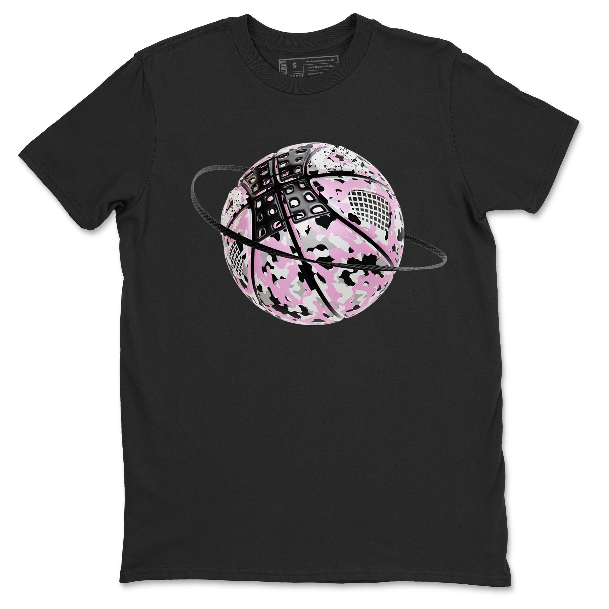 4s Retro Orchid shirts to match jordans Camo Basketball Planet sneaker match tees Air Jordan 4 WMNS Orchid match shoes to clothes Drip Gear Zone unisex cotton Black 2 shirts