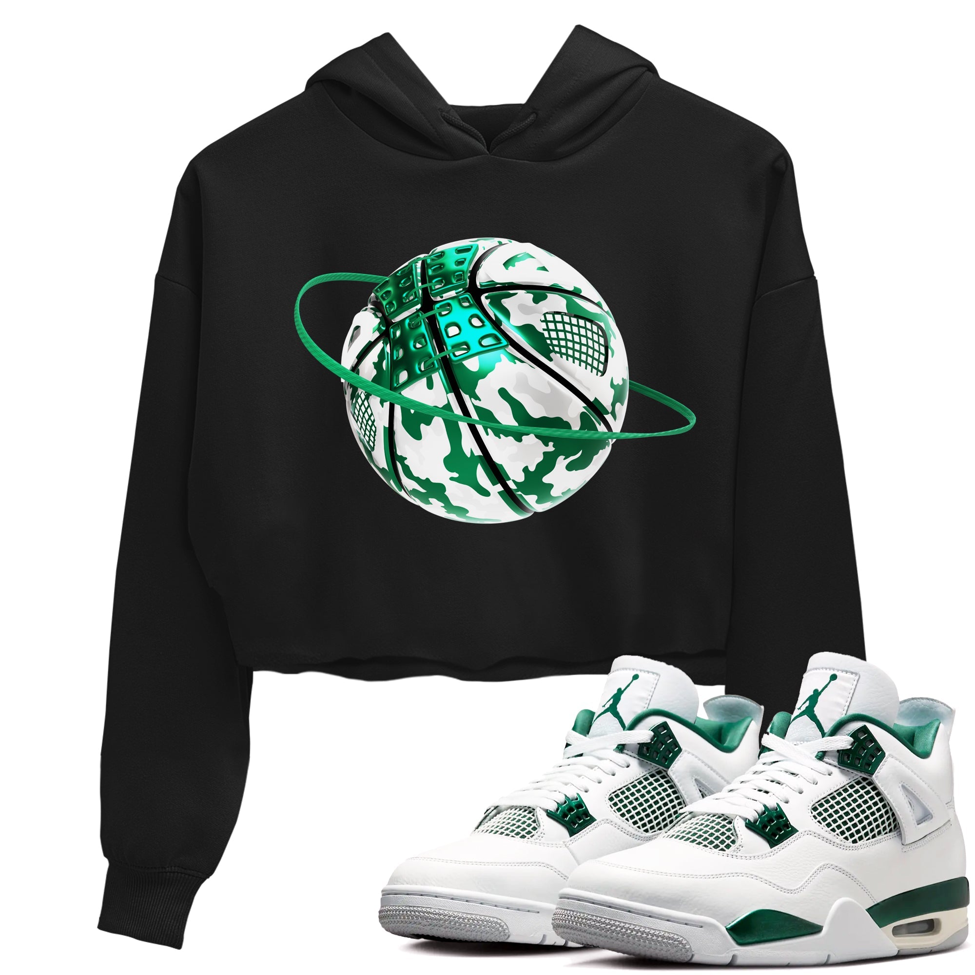 4s Oxidized Green shirts to match jordans Camo Basketball Planet sneaker match tees Air Jordan 4 Oxidized Green Drip Gear Zone streetwear brand Black 1 crop tee