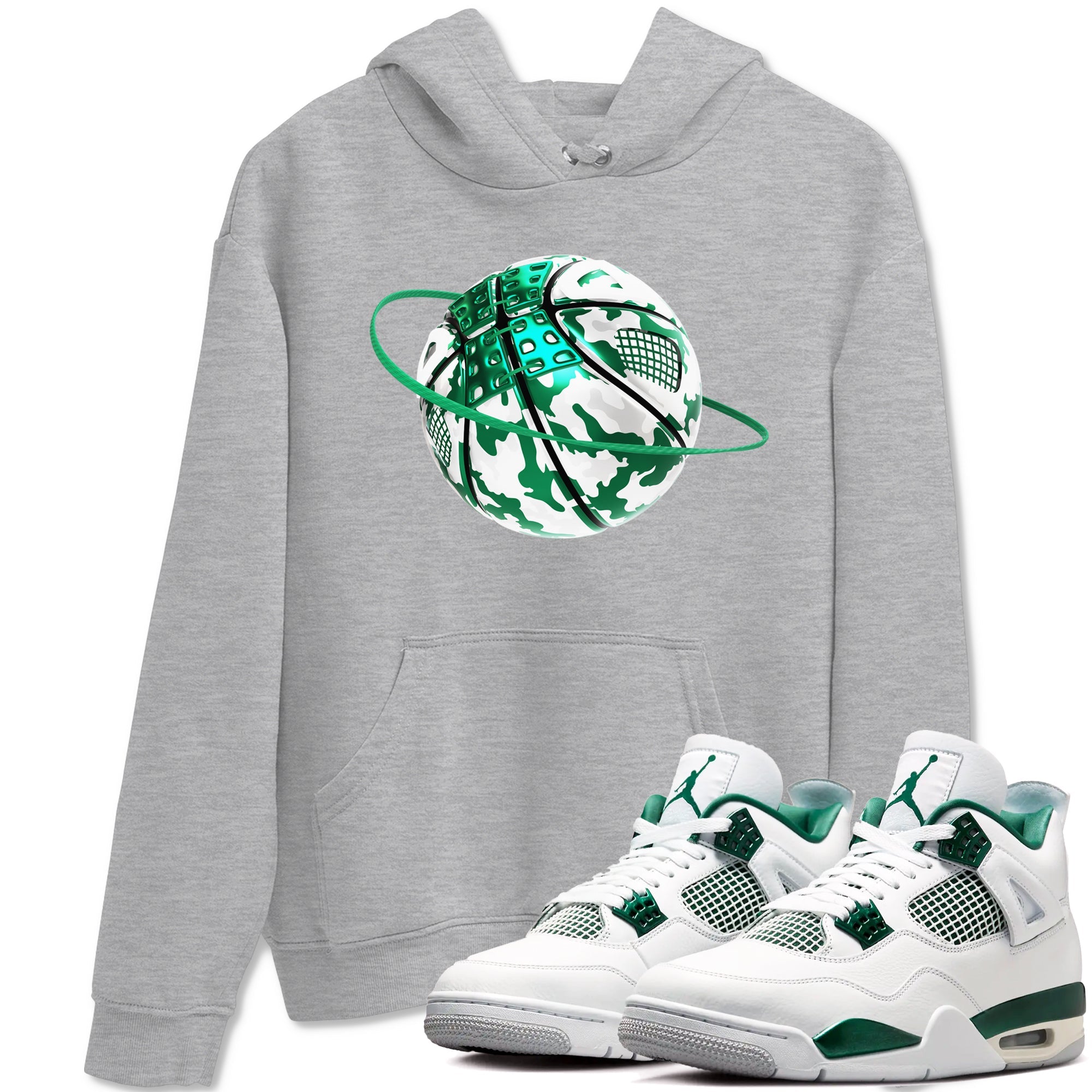 4s Oxidized Green shirts to match jordans Camo Basketball Planet sneaker match tees Air Jordan 4 Oxidized Green Drip Gear Zone streetwear brand Heather Grey 1 unisex cotton tee