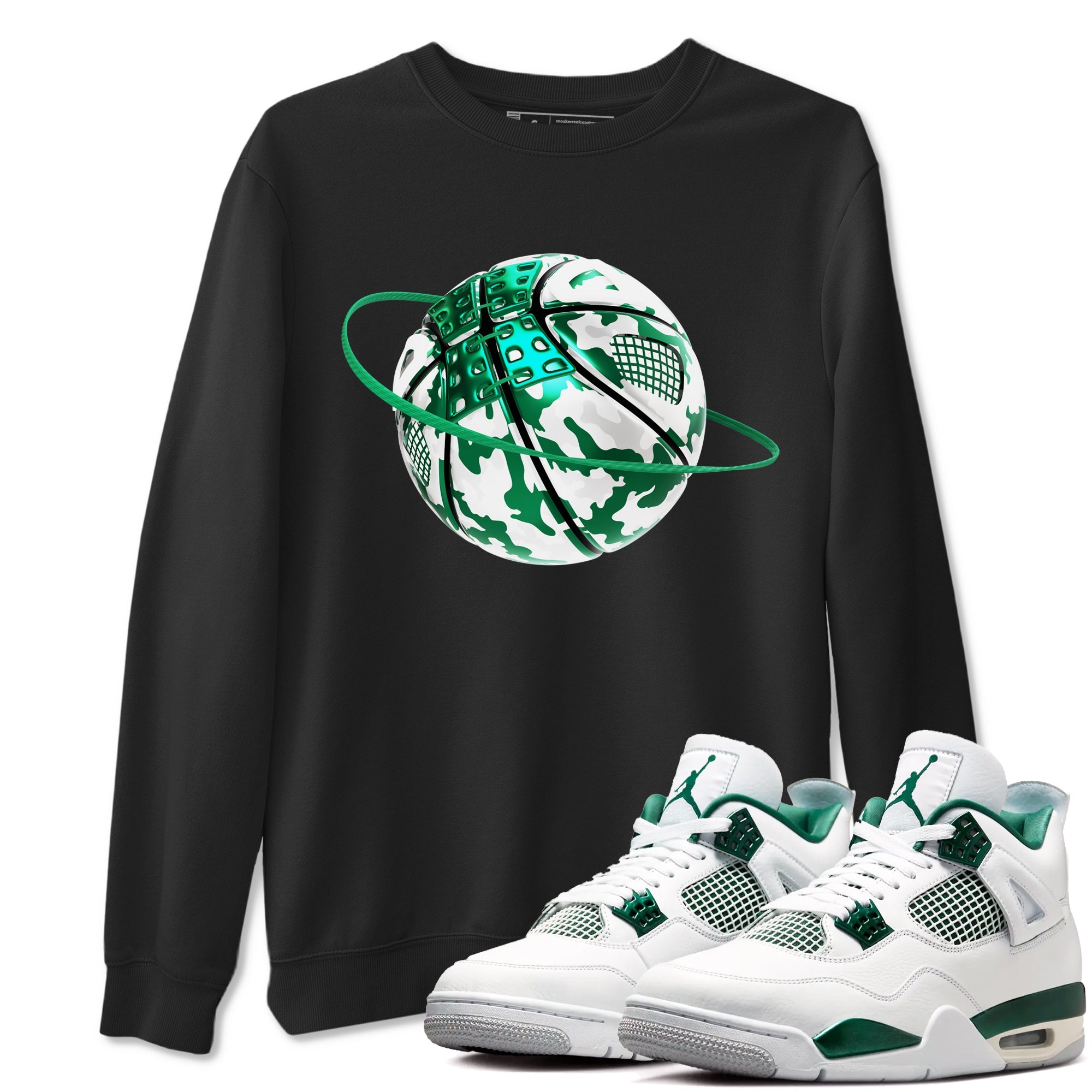 4s Oxidized Green shirts to match jordans Camo Basketball Planet sneaker match tees Air Jordan 4 Oxidized Green Drip Gear Zone streetwear brand Black 1 unisex cotton tee