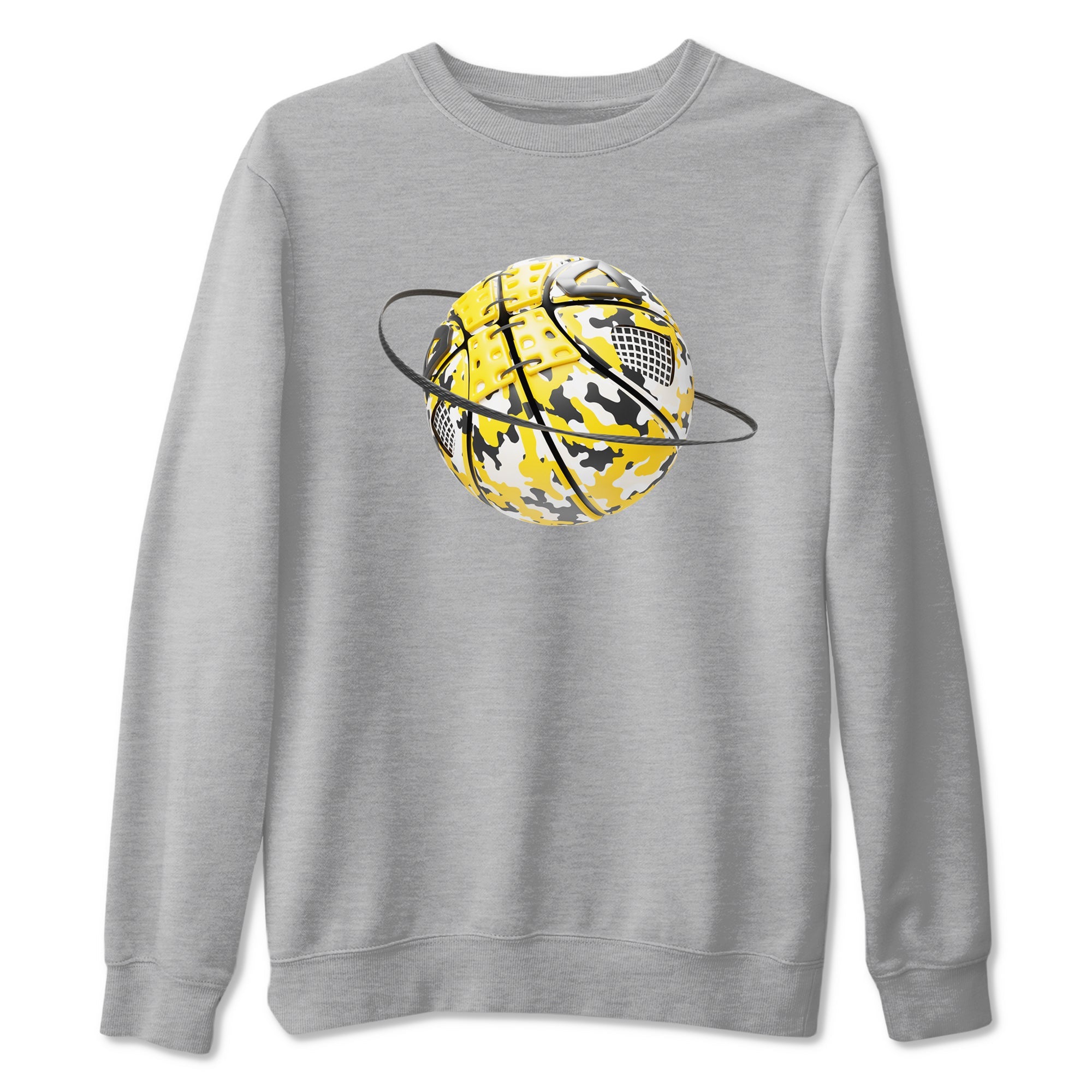AJ4 Vivid Sulfur shirt to match jordans Camo Basketball Planet sneaker tees Air Jordan 4 Vivid Sulfur Drip Gear Zone unisex cotton Heather Grey 2 crew neck shirt