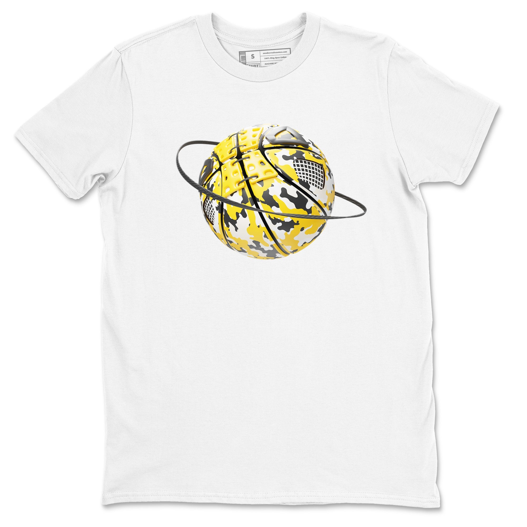 AJ4 Vivid Sulfur shirt to match jordans Camo Basketball Planet sneaker tees Air Jordan 4 Vivid Sulfur Drip Gear Zone unisex cotton White 2 crew neck shirt