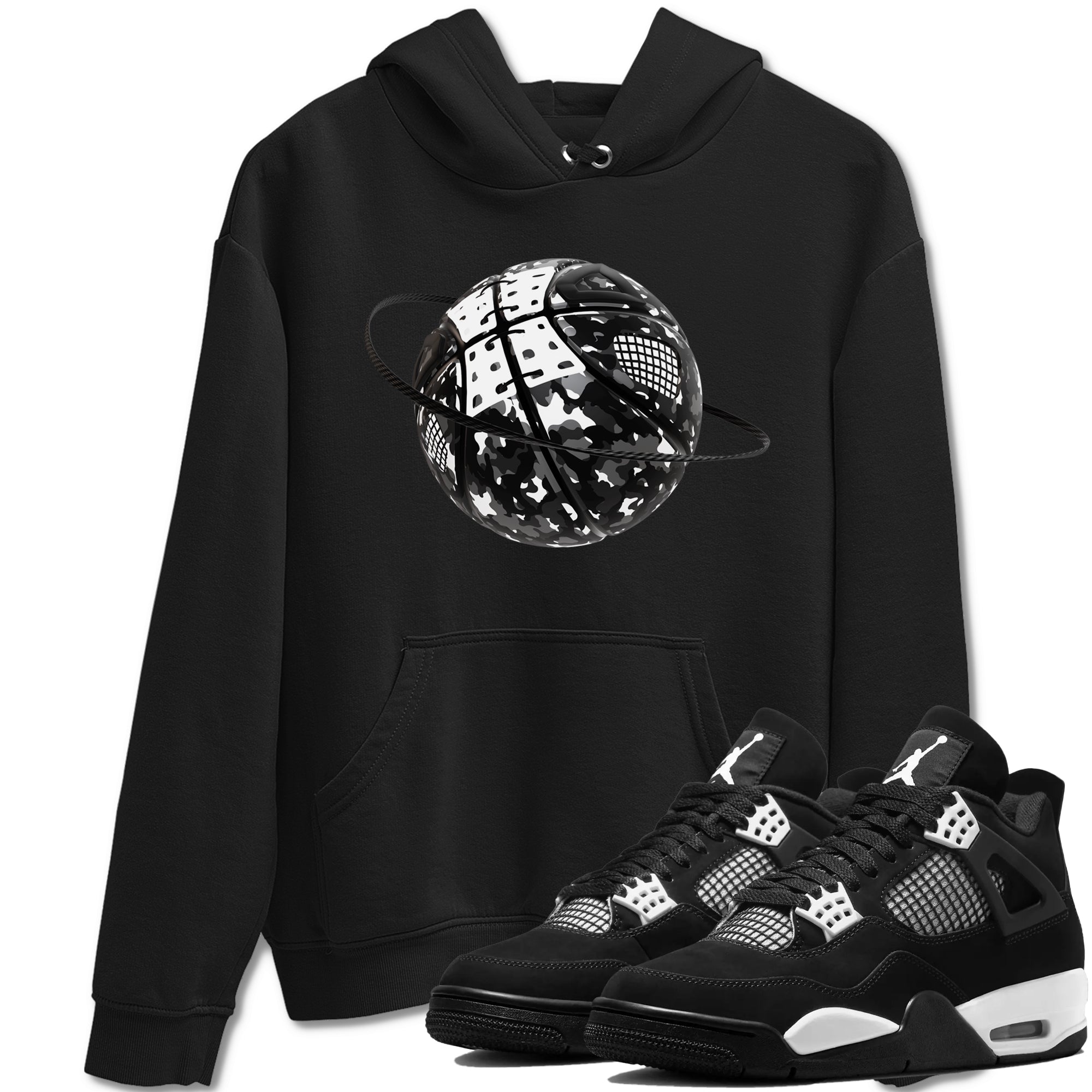 4s White Thunder shirts to match jordans Camo Basketball Planet sneaker match tees Air Jordan 4 White Thunder Drip Gear Zone unisex cotton Black 1 crew neck shirts