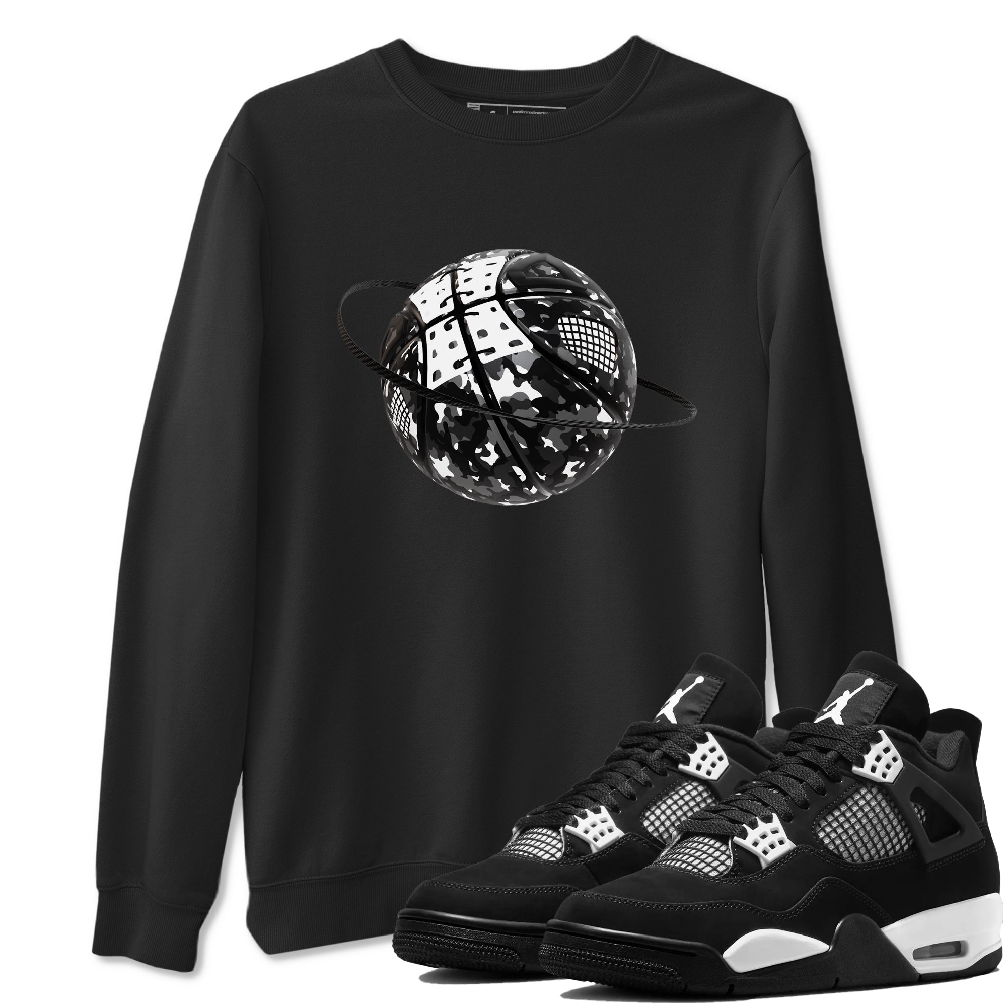 4s White Thunder shirts to match jordans Camo Basketball Planet sneaker match tees Air Jordan 4 White Thunder Drip Gear Zone unisex cotton Black 1 crew neck shirts