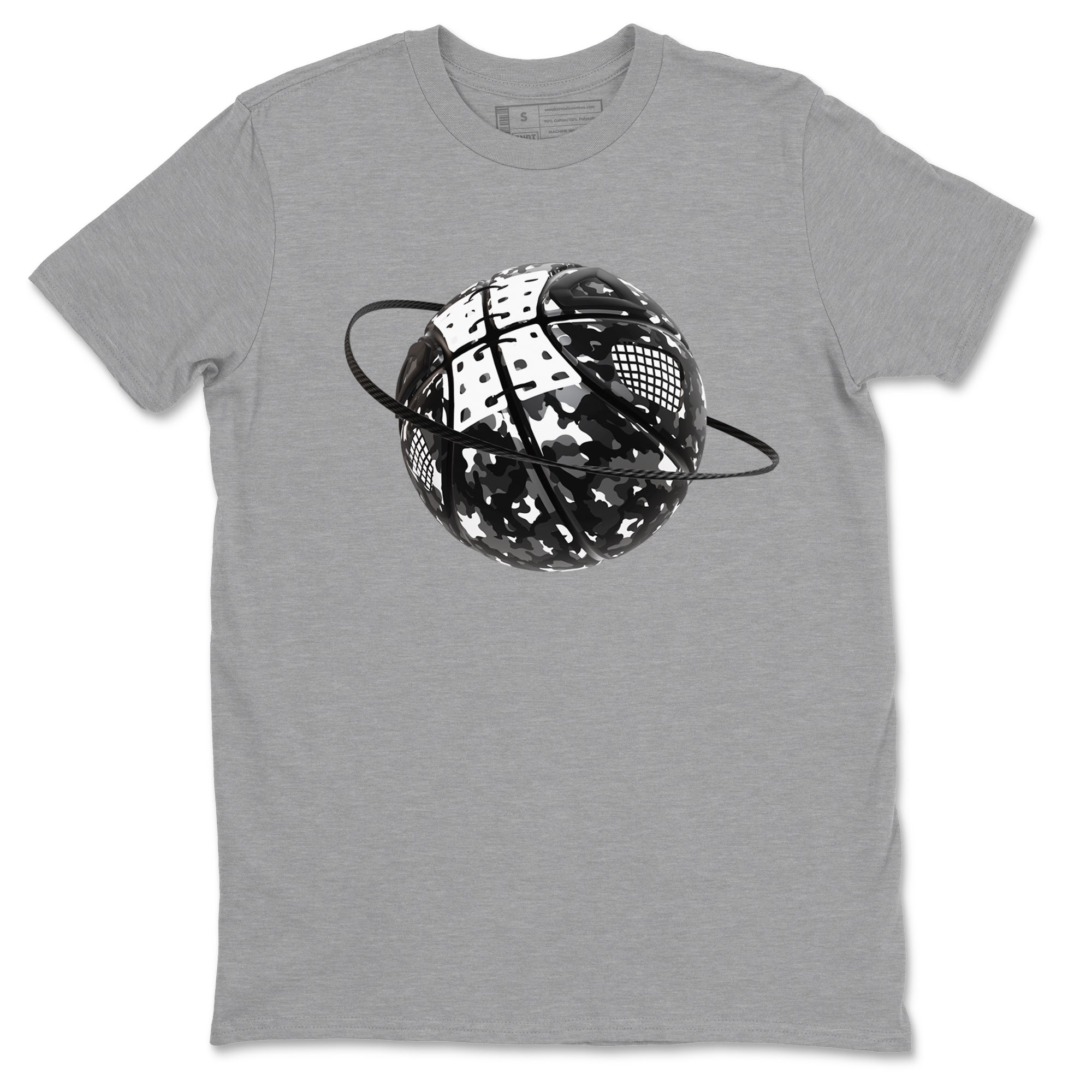 4s White Thunder shirts to match jordans Camo Basketball Planet sneaker match tees Air Jordan 4 White Thunder Drip Gear Zone unisex cotton Heather Grey 2 crew neck shirts