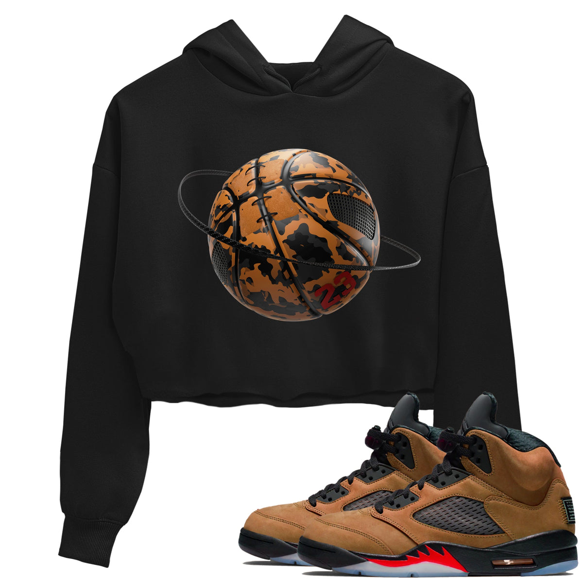 5s Archaeo Brown shirts to match jordans Camo Basketball Planet sneaker match tees Air Jordan 5 Archaeo Brown match shoes to clothes Drip Gear Zone unisex cotton Black 1 crop tee