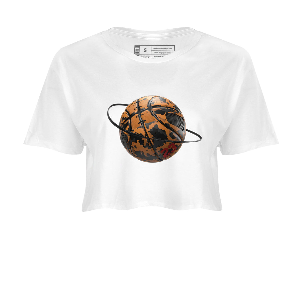 5s Archaeo Brown shirts to match jordans Camo Basketball Planet sneaker match tees Air Jordan 5 Archaeo Brown match shoes to clothes Drip Gear Zone unisex cotton White 2 crop tee