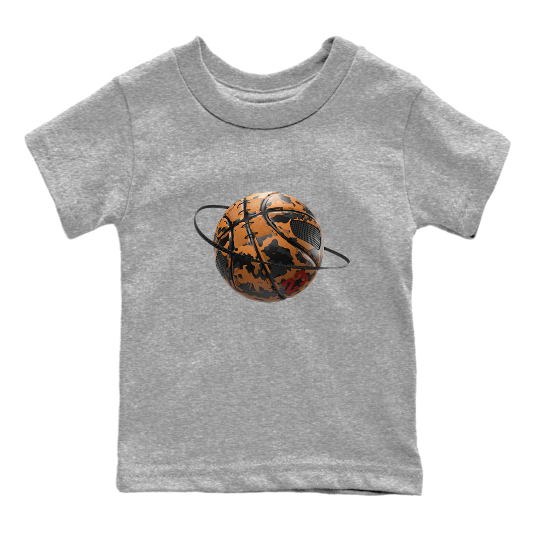 5s Archaeo Brown shirts to match jordans Camo Basketball Planet sneaker match tees Air Jordan 5 Archaeo Brown match shoes to clothes Drip Gear Zone Youth Baby Heather Grey 2 tee