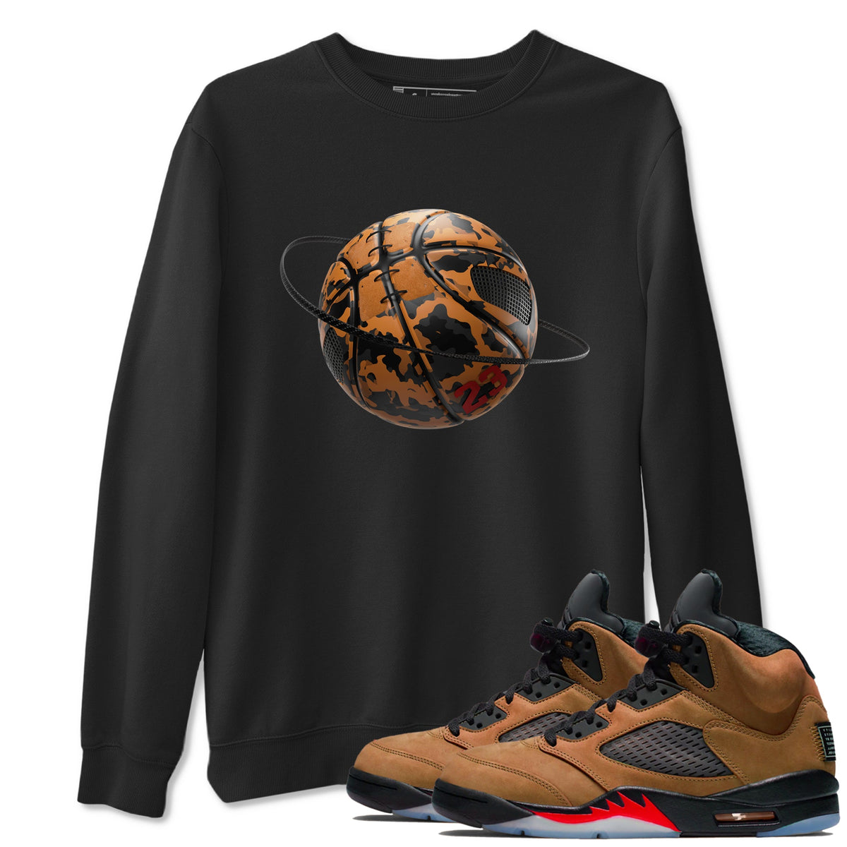 5s Archaeo Brown shirts to match jordans Camo Basketball Planet sneaker match tees Air Jordan 5 Archaeo Brown match shoes to clothes Drip Gear Zone unisex cotton Black 1 shirts
