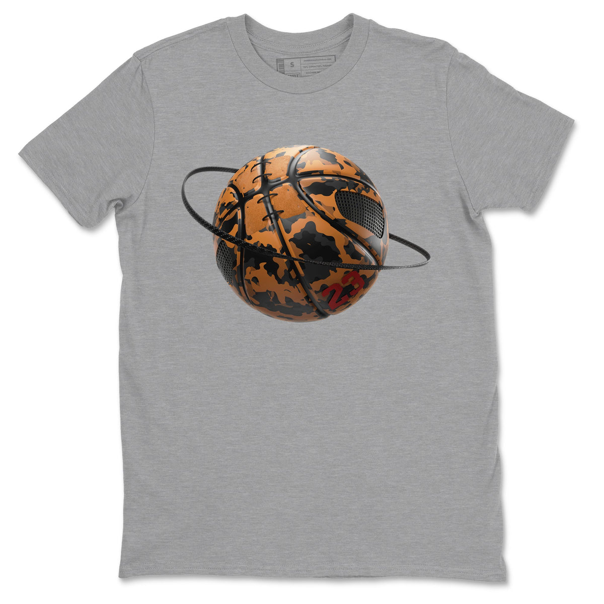 5s Archaeo Brown shirts to match jordans Camo Basketball Planet sneaker match tees Air Jordan 5 Archaeo Brown match shoes to clothes Drip Gear Zone unisex cotton Heather Grey 2 shirts