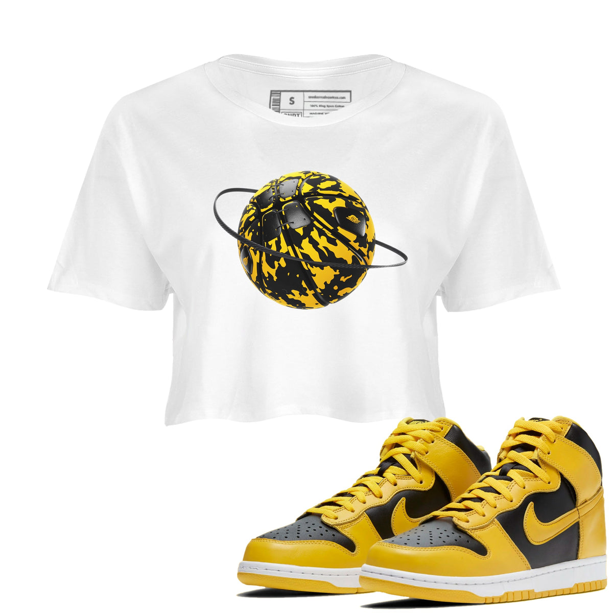 Dunk High Wu Tang shirts to match jordans Camo Basketball Planet sneaker match tees Dunk High Wu Tang match shoes to clothes Drip Gear Zone unisex cotton White 1 crop tee