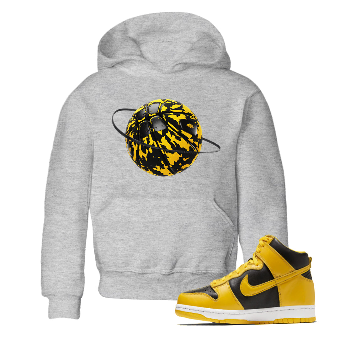 Dunk High Wu Tang shirts to match jordans Camo Basketball Planet sneaker match tees Dunk High Wu Tang match shoes to clothes Drip Gear Zone Youth Baby Heather Grey 1 tee