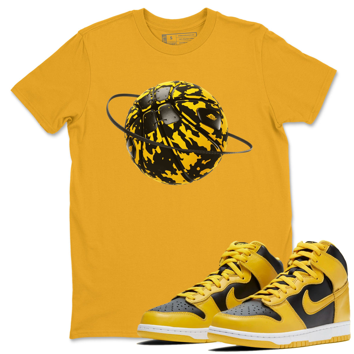 Dunk High Wu Tang shirts to match jordans Camo Basketball Planet sneaker match tees Dunk High Wu Tang match shoes to clothes Drip Gear Zone unisex cotton Gold 1 shirts