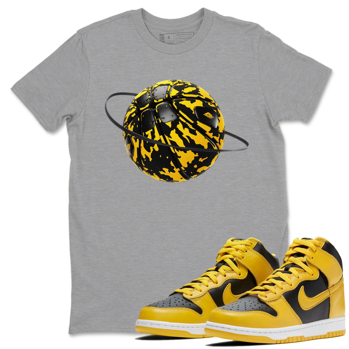 Dunk High Wu Tang shirts to match jordans Camo Basketball Planet sneaker match tees Dunk High Wu Tang match shoes to clothes Drip Gear Zone unisex cotton Heather Grey 1 shirts