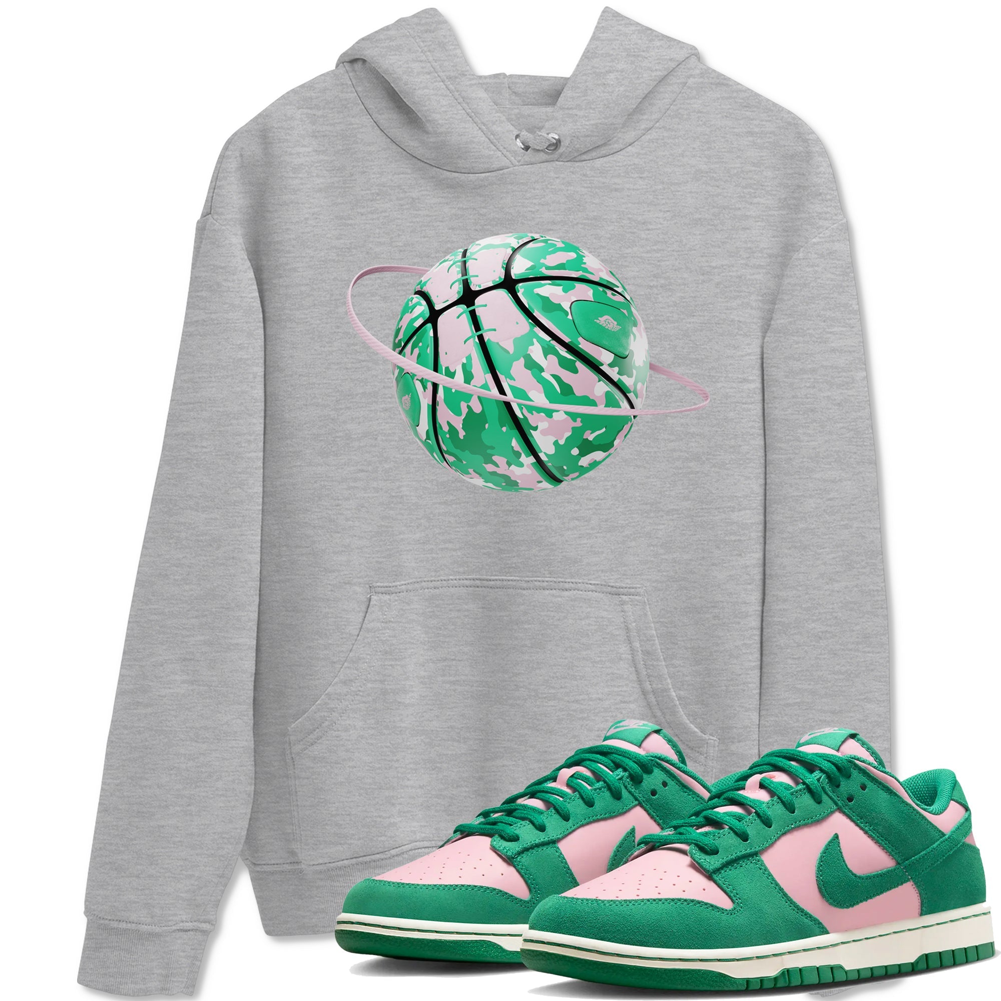 Dunk Low Medium Soft Pink Malachite shirt to match jordans Camo Basketball Planet sneaker tees Dunk Medium Soft Pink Malachite Drip Gear Zone unisex cotton Heather Grey 1 crew neck shirt