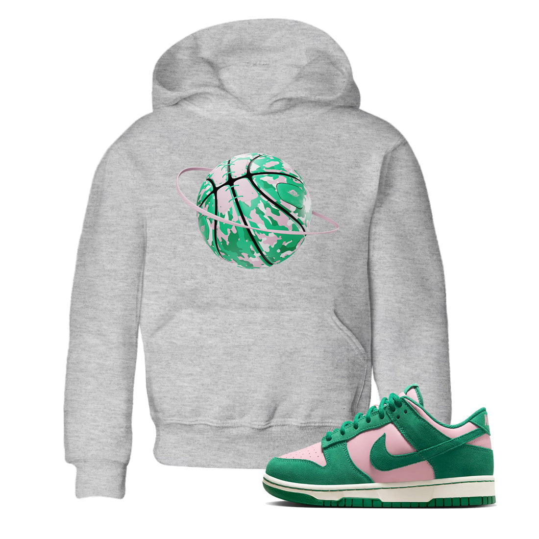 Dunk Low Medium Soft Pink Malachite shirt to match jordans Camo Basketball Planet sneaker tees Dunk Medium Soft Pink Malachite Drip Gear Zone baby toddler Heather Grey 1 cotton Shirt