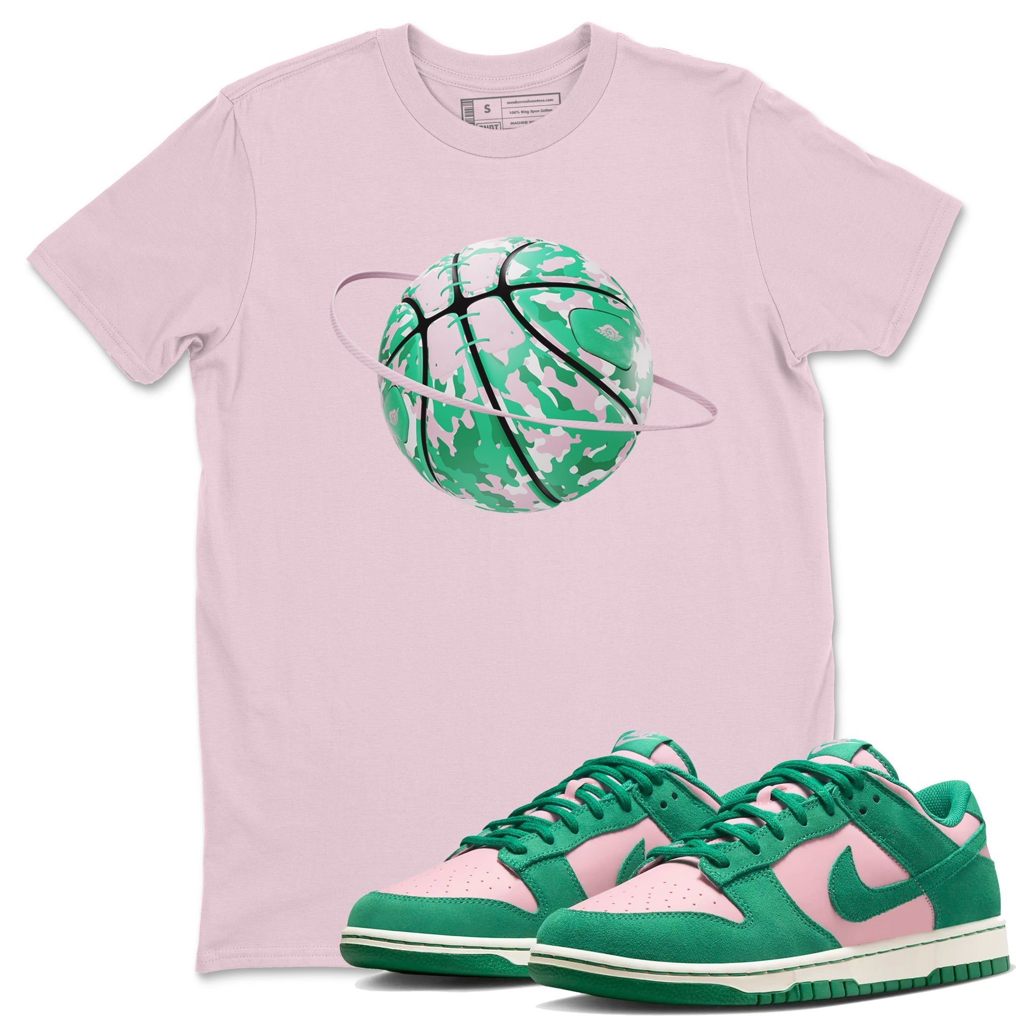 Dunk Low Medium Soft Pink Malachite shirt to match jordans Camo Basketball Planet sneaker tees Dunk Medium Soft Pink Malachite Drip Gear Zone unisex cotton Pink 1 crew neck shirt