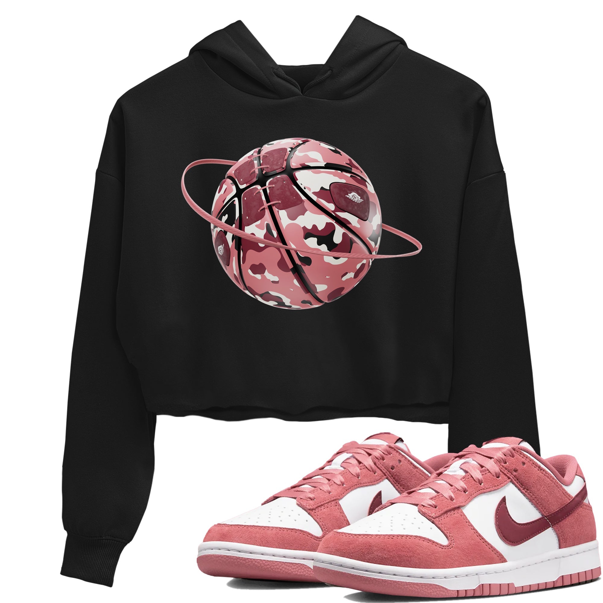 Dunk Valentines Day 2024 shirt to match jordans Camo Basketball Planet sneaker tees Dunk Happy Valentines Day 2024 Drip Gear Zone Black 1 Crop T-Shirt