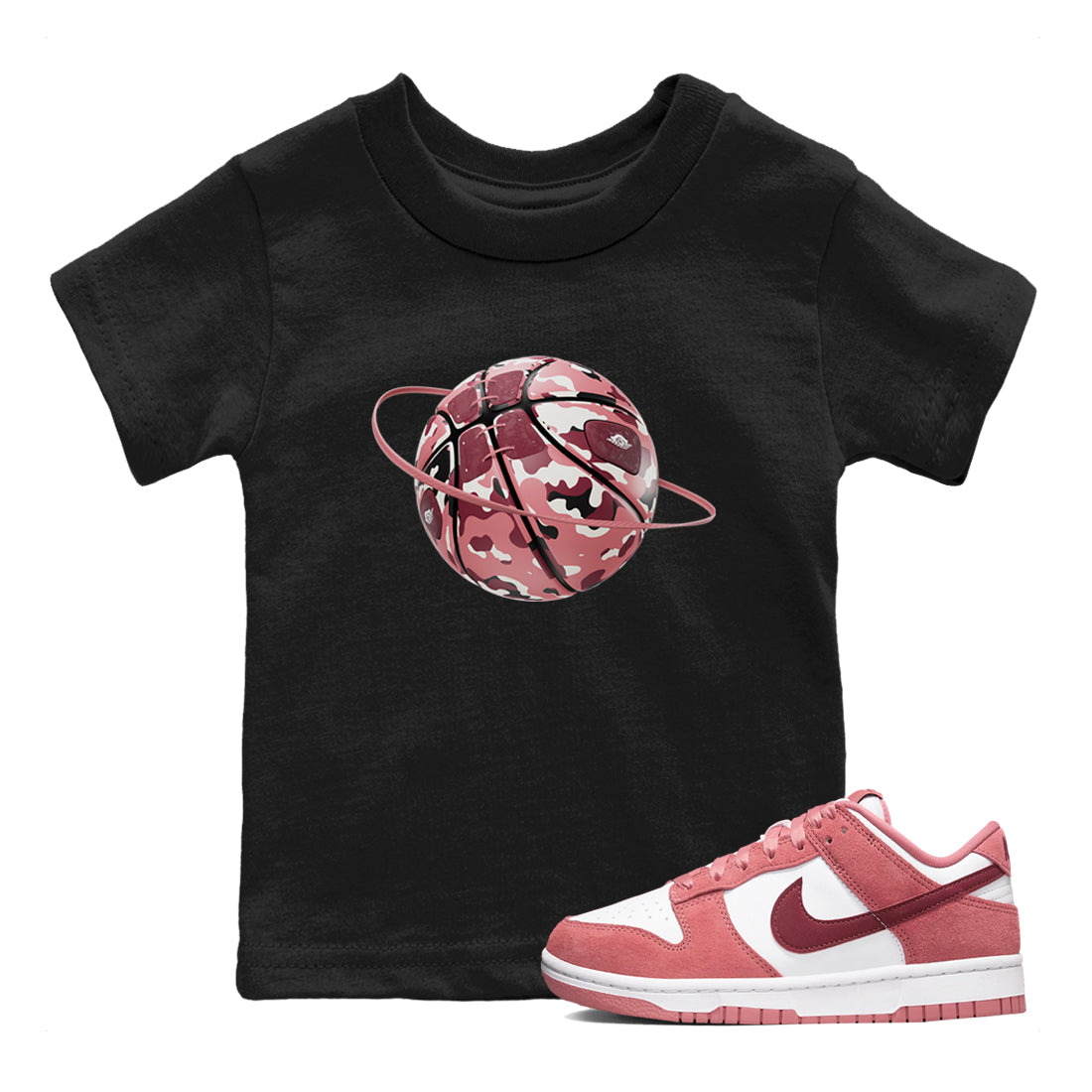 Dunk Valentines Day 2024 shirt to match jordans Camo Basketball Planet sneaker tees Dunk Happy Valentines Day 2024 Drip Gear Zone Baby Toddler Black 1 T-Shirt