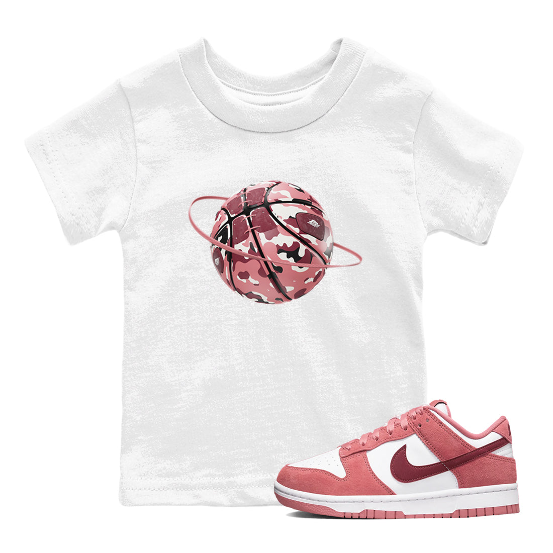 Dunk Valentines Day 2024 shirt to match jordans Camo Basketball Planet sneaker tees Dunk Happy Valentines Day 2024 Drip Gear Zone Baby Toddler White 1 T-Shirt