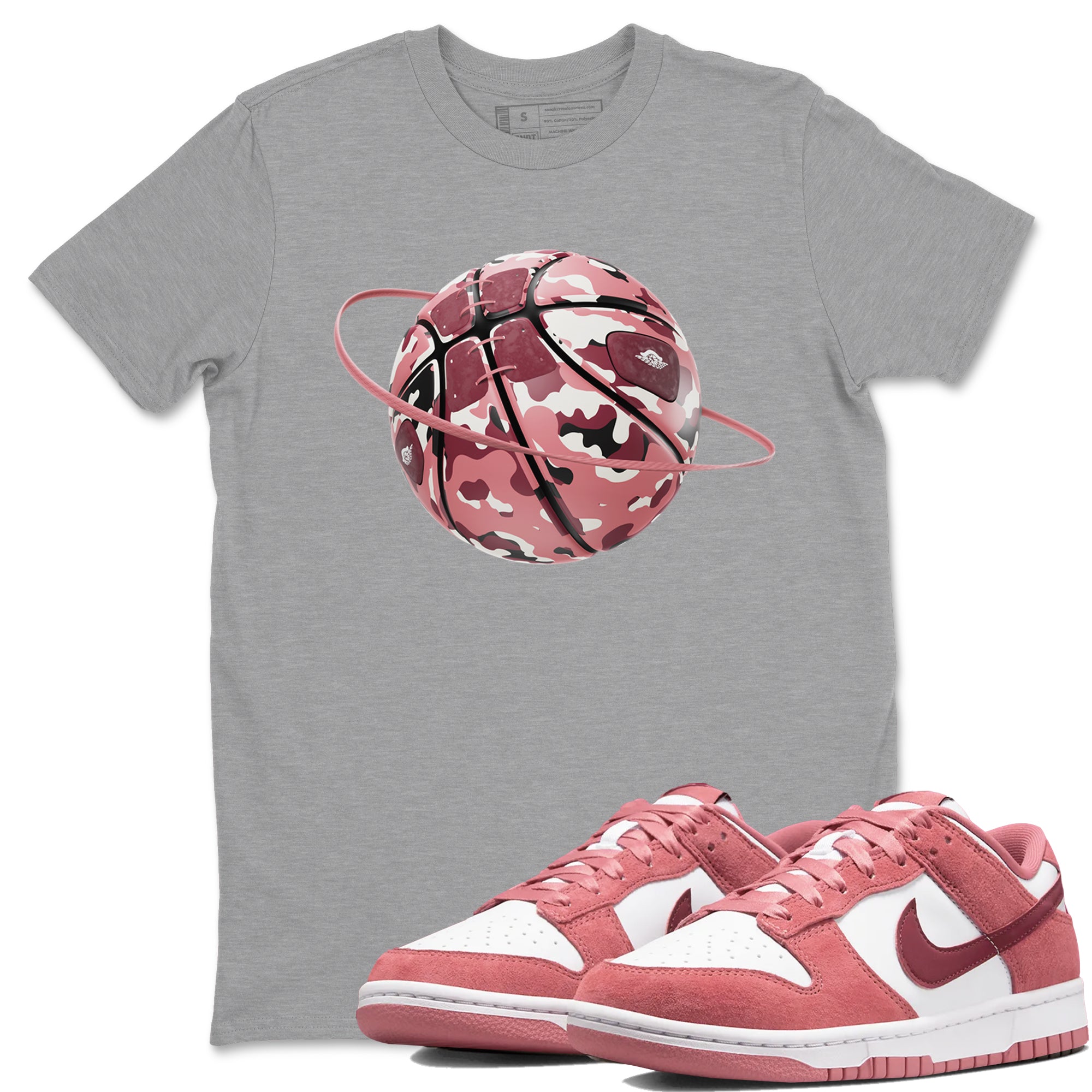 Dunk Valentines Day 2024 shirt to match jordans Camo Basketball Planet sneaker tees Dunk Happy Valentines Day 2024 Drip Gear Zone Unisex Heather Grey 1 T-Shirt