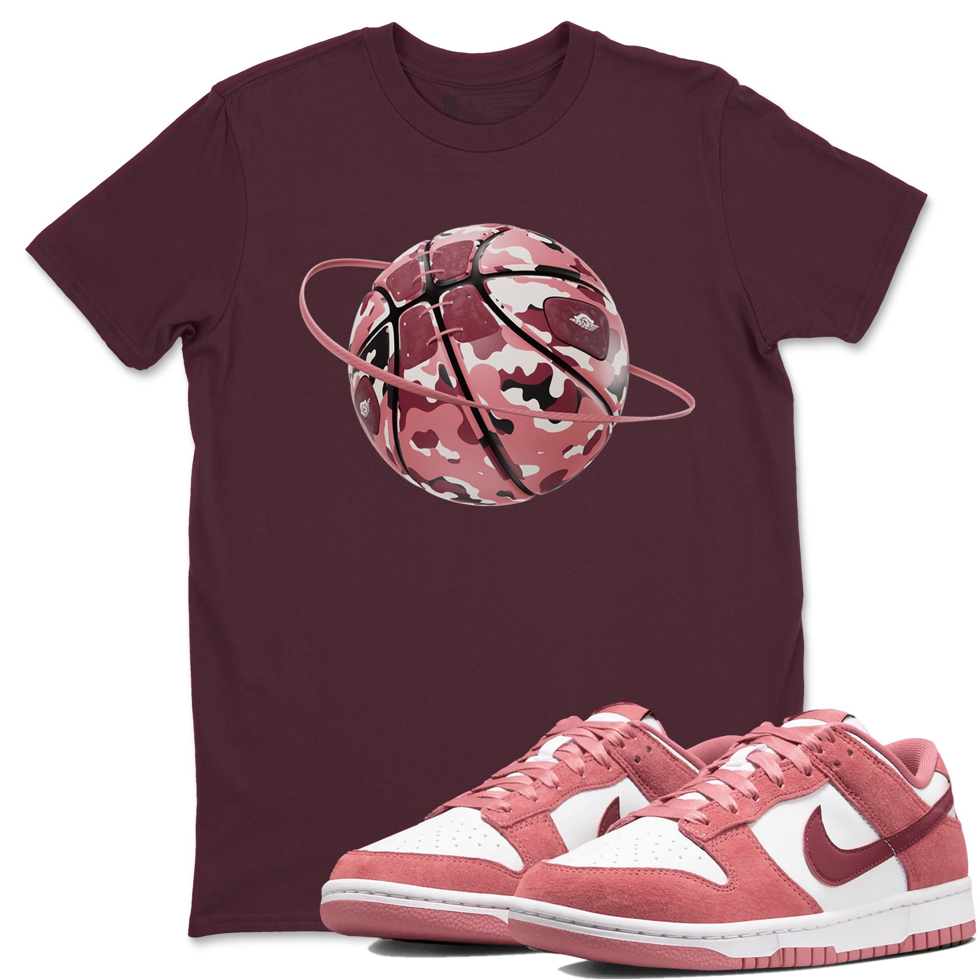Dunk Valentines Day 2024 shirt to match jordans Camo Basketball Planet sneaker tees Dunk Happy Valentines Day 2024 Drip Gear Zone Unisex Maroon 1 T-Shirt