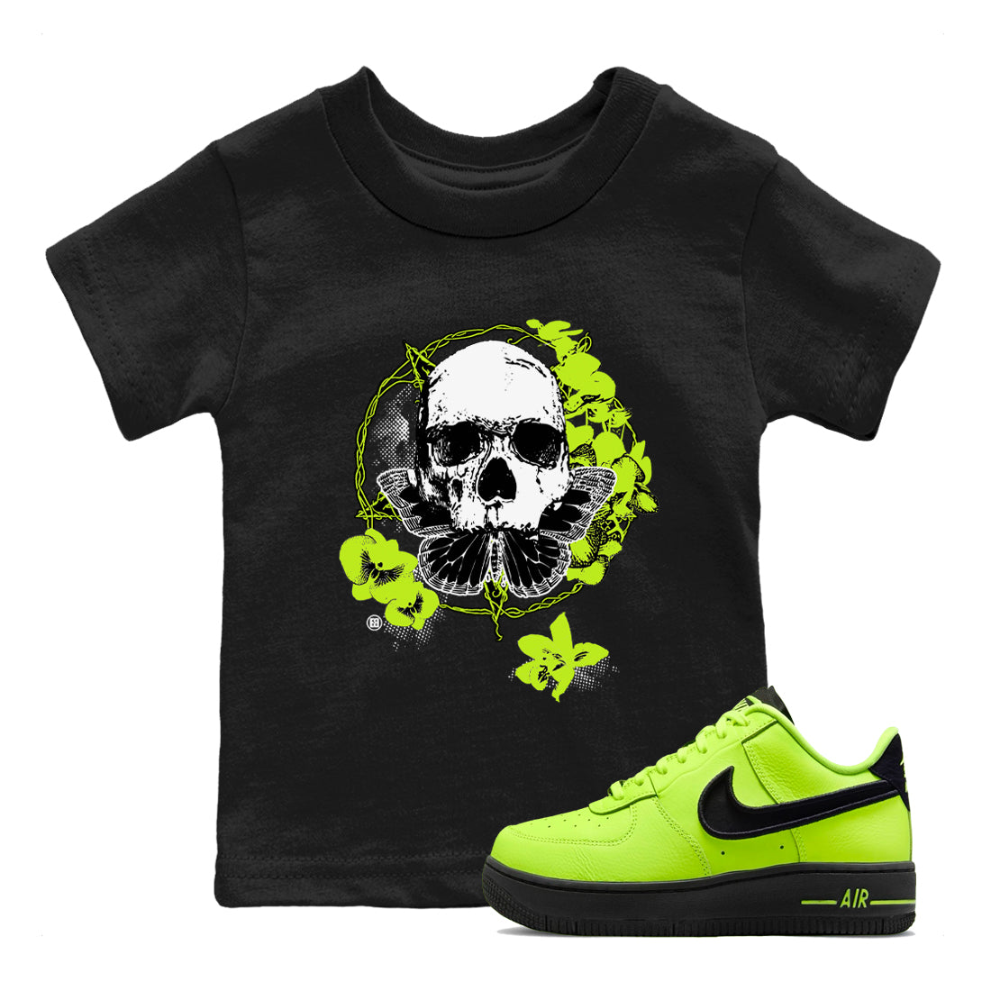 AF1 Volt shirts to match jordans Carpe Diem Skull sneaker match tees Air Force 1 Volt match shoes to clothes Drip Gear Zone Youth Baby Black 1 tee