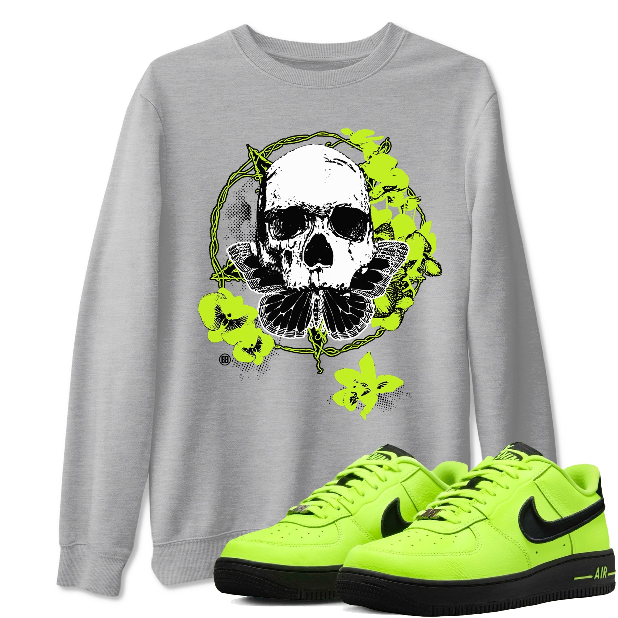 AF1 Volt shirts to match jordans Carpe Diem Skull sneaker match tees Air Force 1 Volt match shoes to clothes Drip Gear Zone unisex cotton Heather Grey 1 shirts