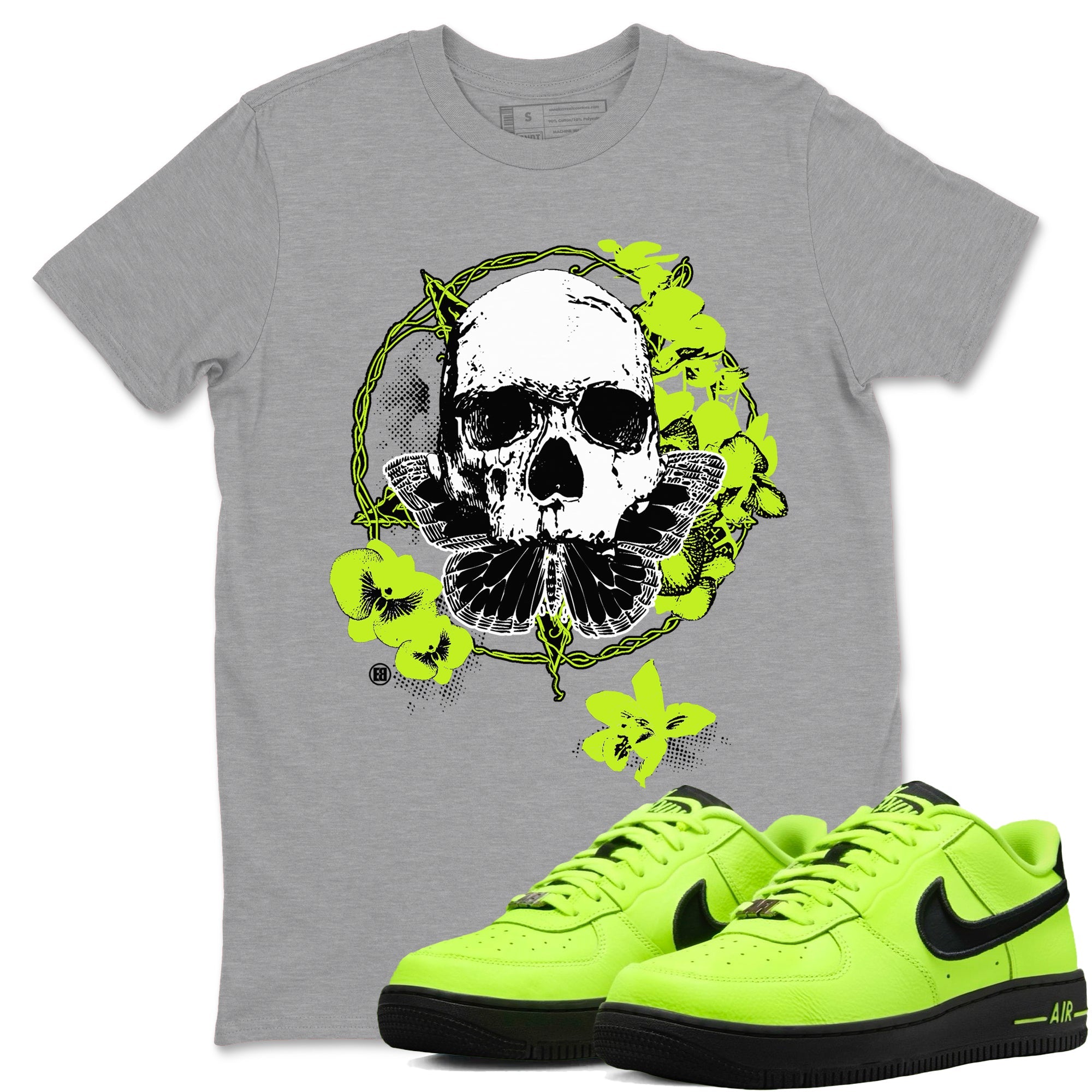 AF1 Volt shirts to match jordans Carpe Diem Skull sneaker match tees Air Force 1 Volt match shoes to clothes Drip Gear Zone unisex cotton Heather Grey 1 shirts