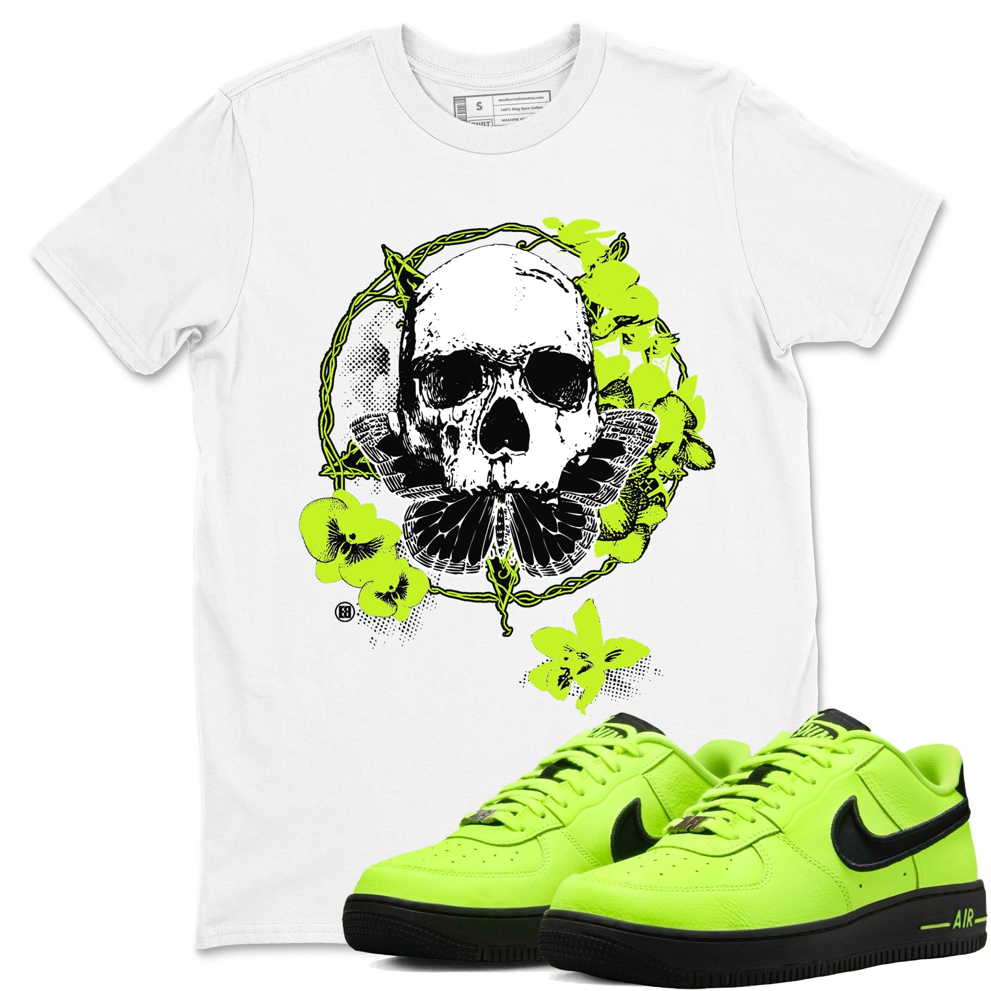 AF1 Volt shirts to match jordans Carpe Diem Skull sneaker match tees Air Force 1 Volt match shoes to clothes Drip Gear Zone unisex cotton White 1 shirts