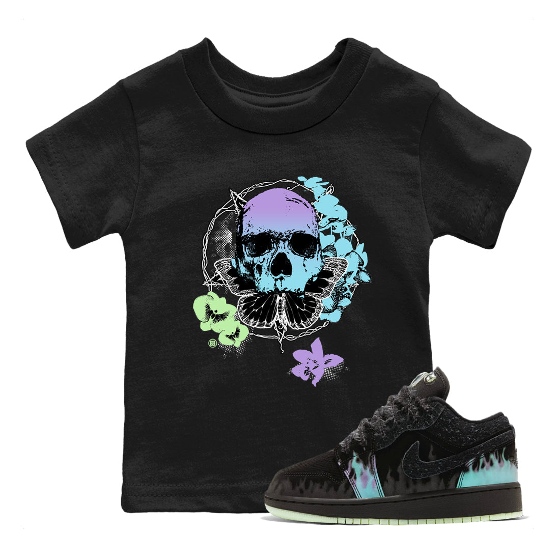 Air Jordan 1 Fortune Fly shirts to match jordans Carpe Diem Skull sneaker match tees Air Jordan 1 Fortune Fly match shoes to clothes Drip Gear Zone Youth Baby Black 1 tee