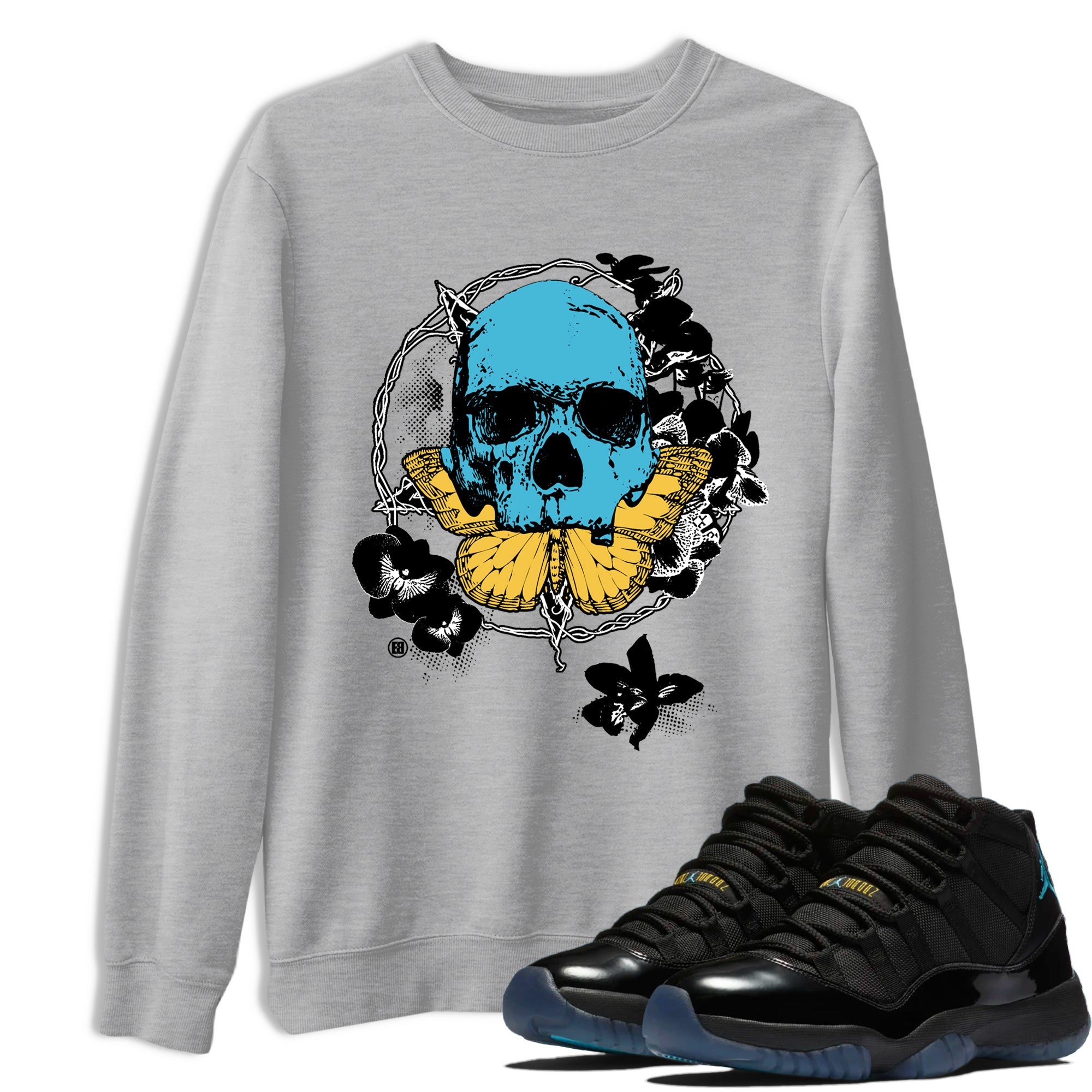Sneaker Threads  Sneaker Tees To Match Air Jordan 11 Retro Gamma  Carpe Diem Skull Graphic Tee Heather Grey 1. Perfect for Jordan releases 2025 colorways.