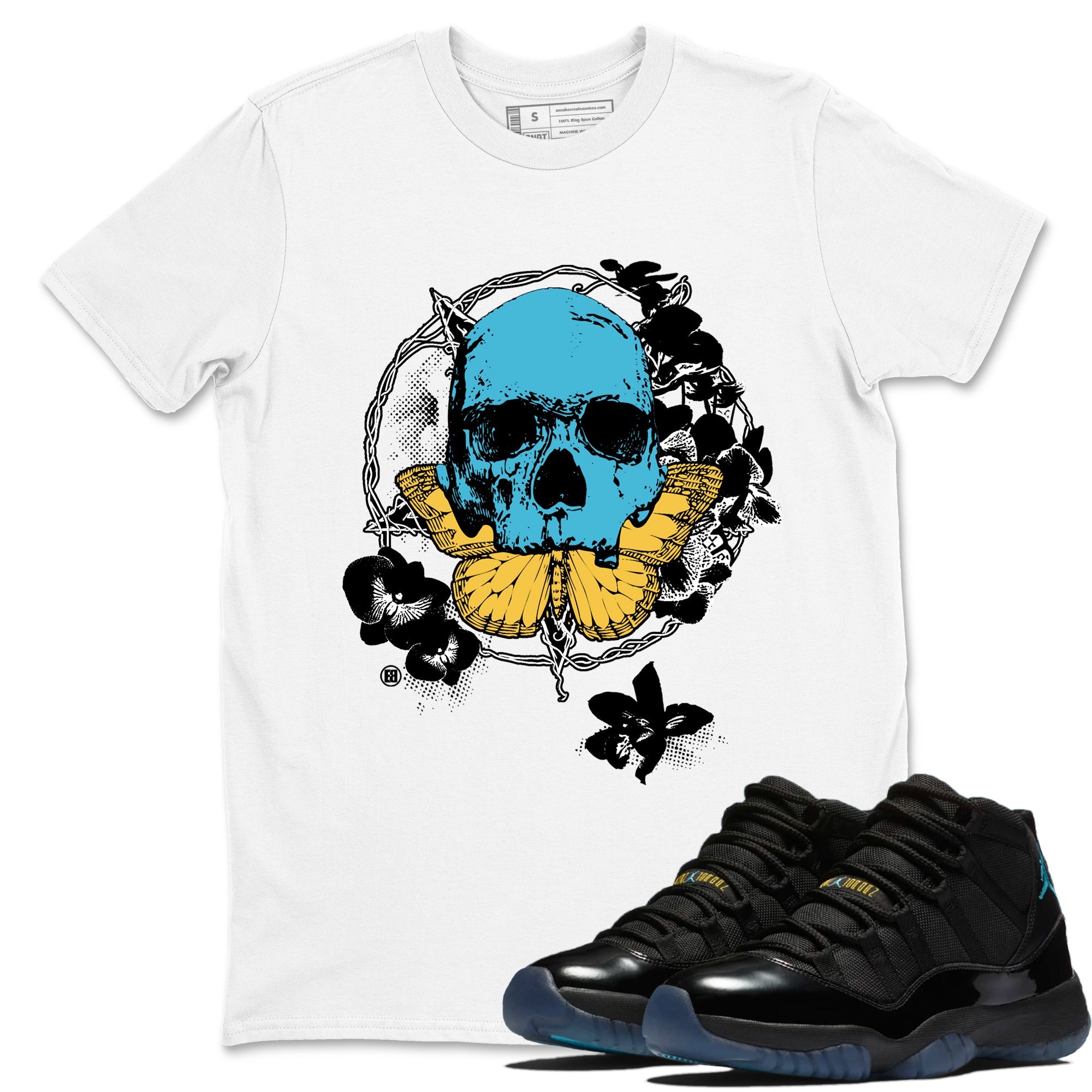 Sneaker Threads  Sneaker Tees To Match Air Jordan 11 Retro Gamma  Carpe Diem Skull Graphic Tee White 1. Perfect for Jordan releases 2025 colorways.
