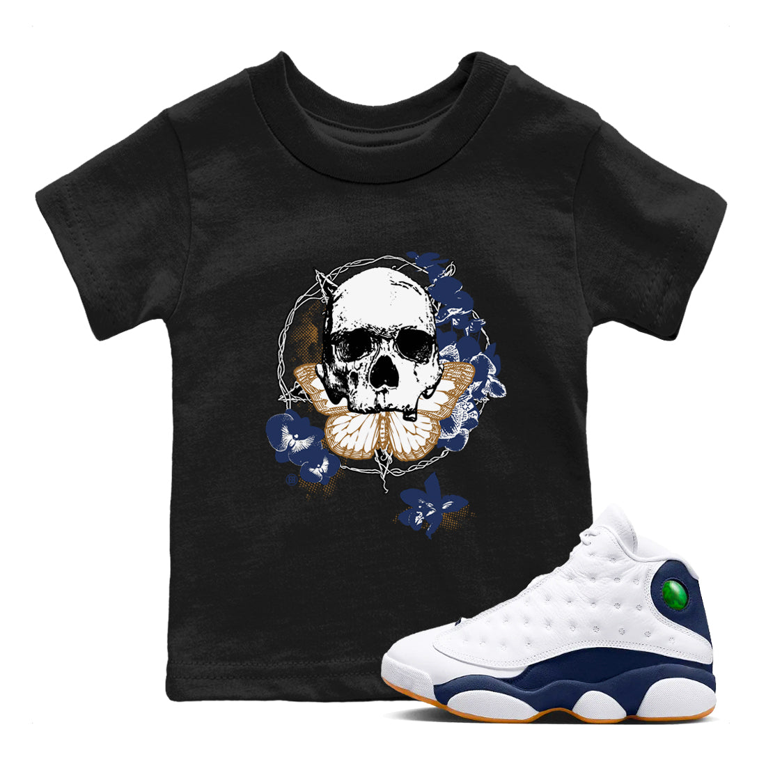 13s Midnight Navy shirts to match jordans Carpe Diem Skull sneaker match tees Air Jordan 13 Midnight Navy match shoes to clothes Drip Gear Zone Youth Baby Black 1 tee
