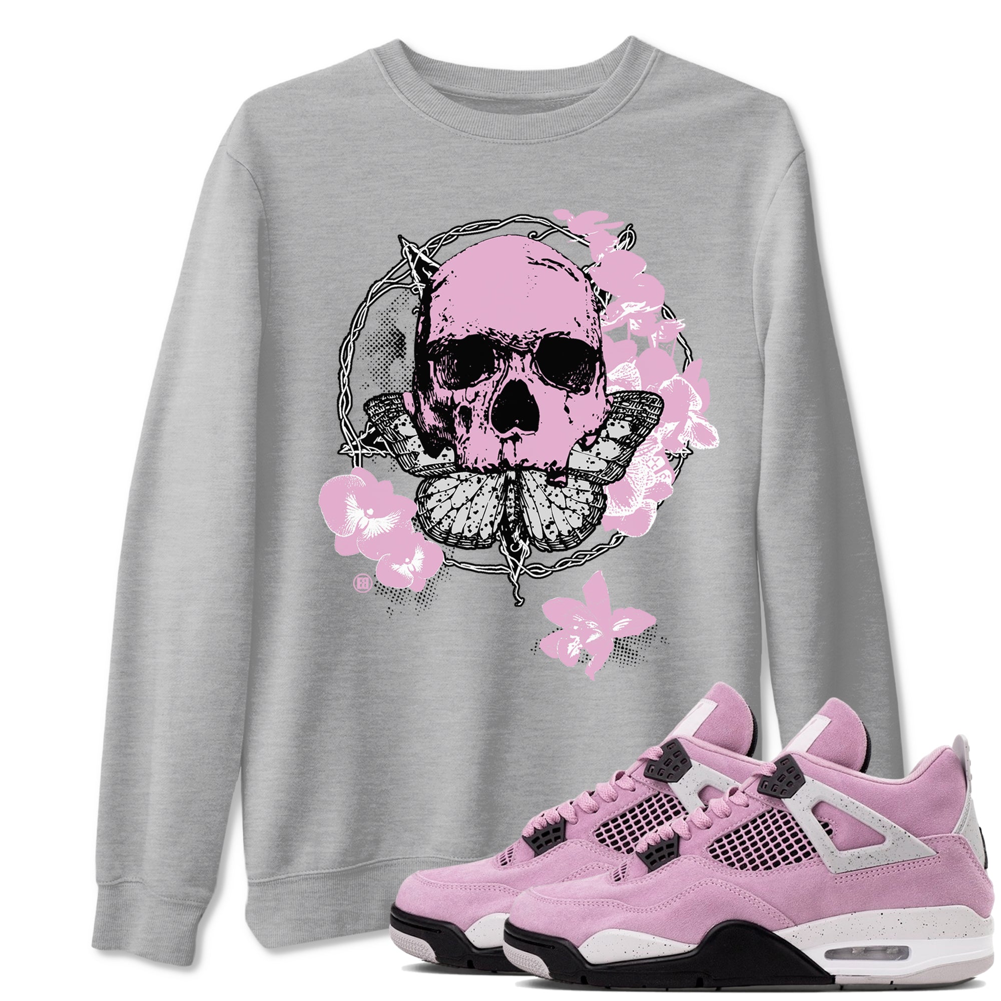 4s Orchid shirts to match jordans Carpe Diem Skull sneaker match tees Air Jordan 4 Orchid match shoes to clothes Drip Gear Zone unisex cotton Heather Grey 1 shirts