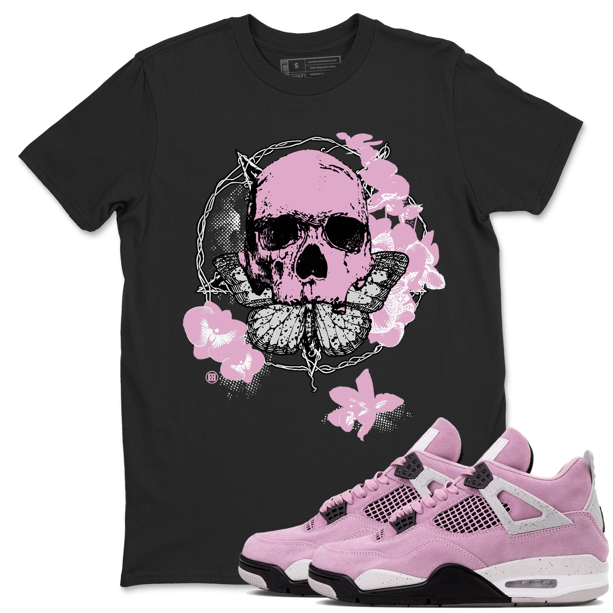 4s Orchid shirts to match jordans Carpe Diem Skull sneaker match tees Air Jordan 4 Orchid match shoes to clothes Drip Gear Zone unisex cotton Black 1 shirts