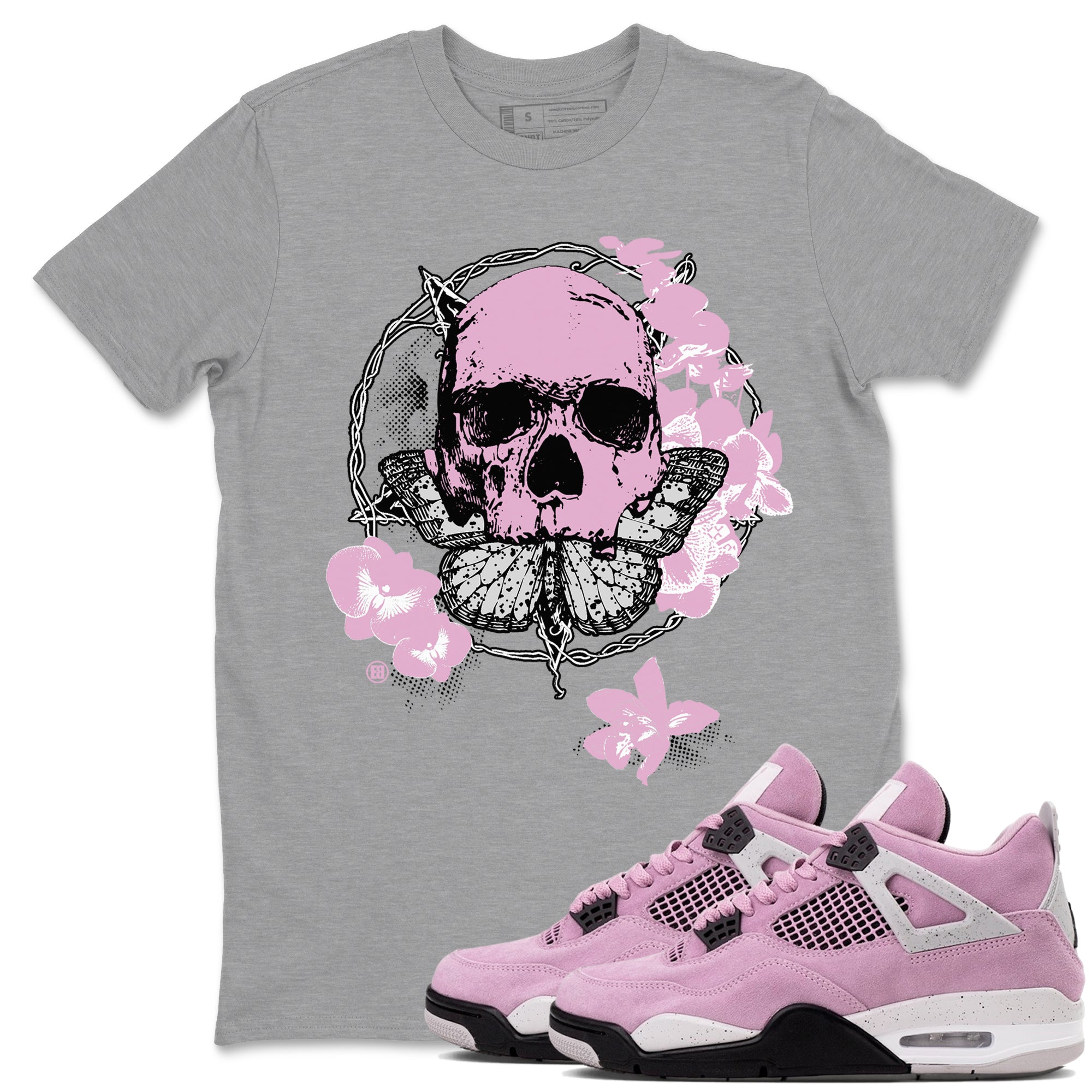 4s Orchid shirts to match jordans Carpe Diem Skull sneaker match tees Air Jordan 4 Orchid match shoes to clothes Drip Gear Zone unisex cotton Heather Grey 1 shirts