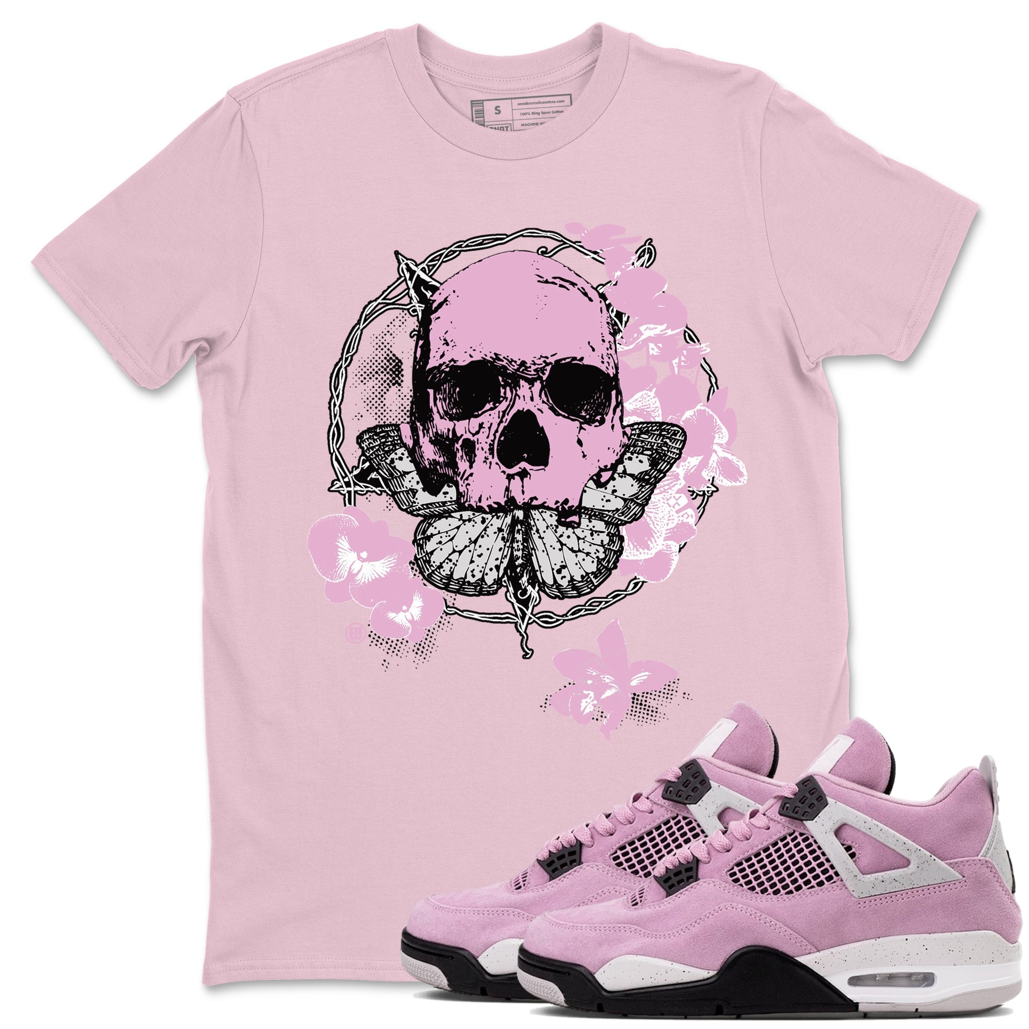 4s Orchid shirts to match jordans Carpe Diem Skull sneaker match tees Air Jordan 4 Orchid match shoes to clothes Drip Gear Zone unisex cotton Pink 1 shirts