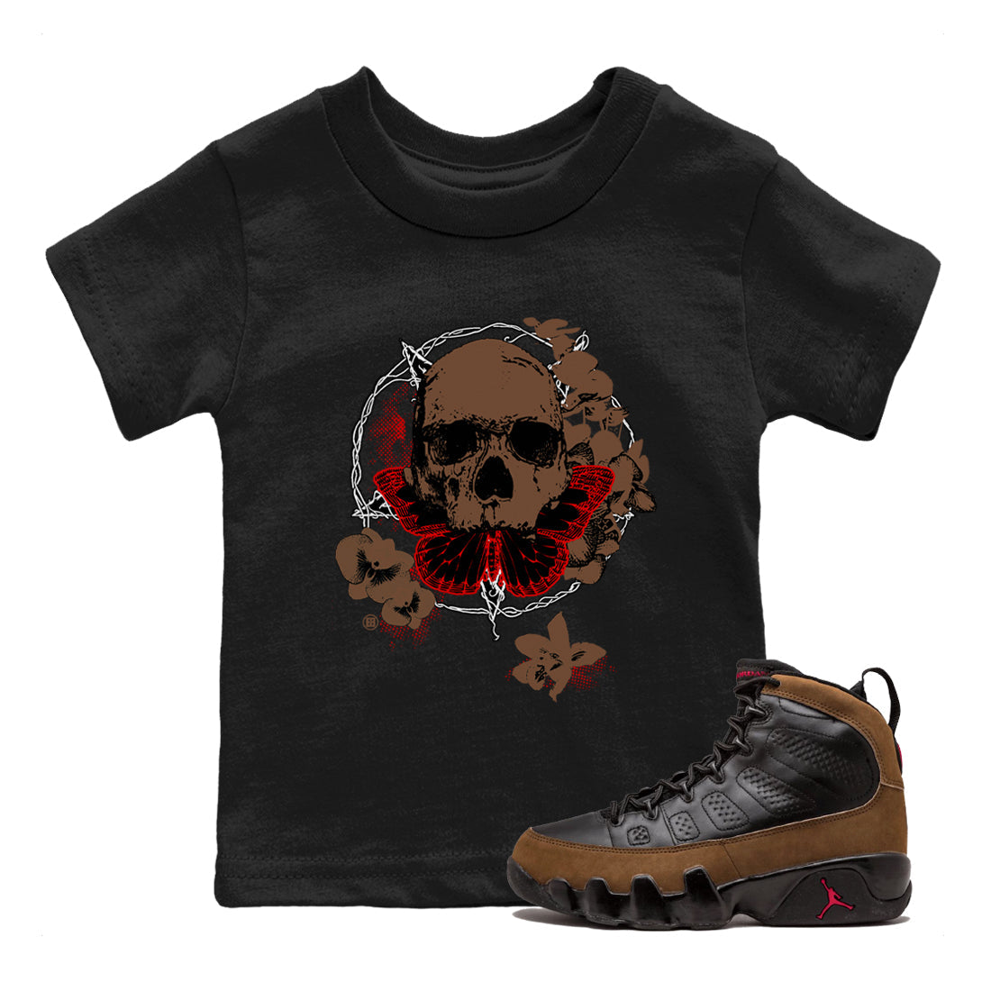 9s Olive shirts to match jordans Carpe Diem Skull sneaker match tees Air Jordan 9 Olive match shoes to clothes Drip Gear Zone Youth Baby Black 1 tee