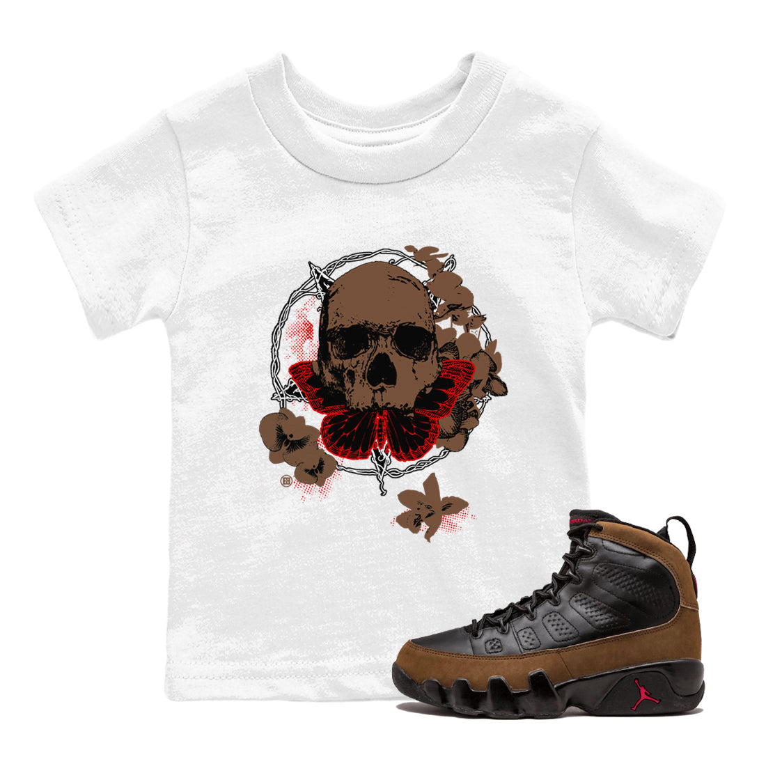 9s Olive shirts to match jordans Carpe Diem Skull sneaker match tees Air Jordan 9 Olive match shoes to clothes Drip Gear Zone Youth Baby White 1 tee