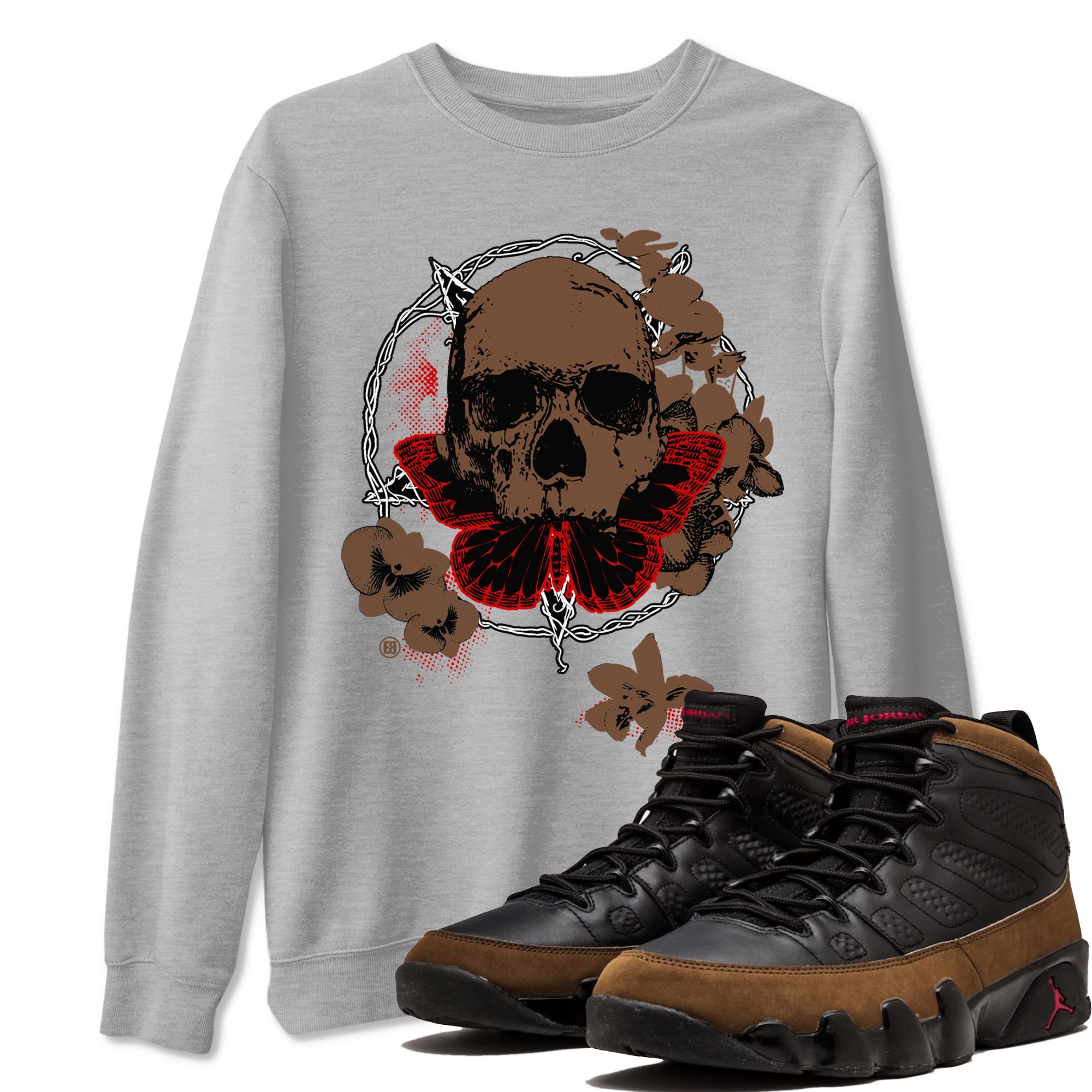 9s Olive shirts to match jordans Carpe Diem Skull sneaker match tees Air Jordan 9 Olive match shoes to clothes Drip Gear Zone unisex cotton Heather Grey 1 shirts