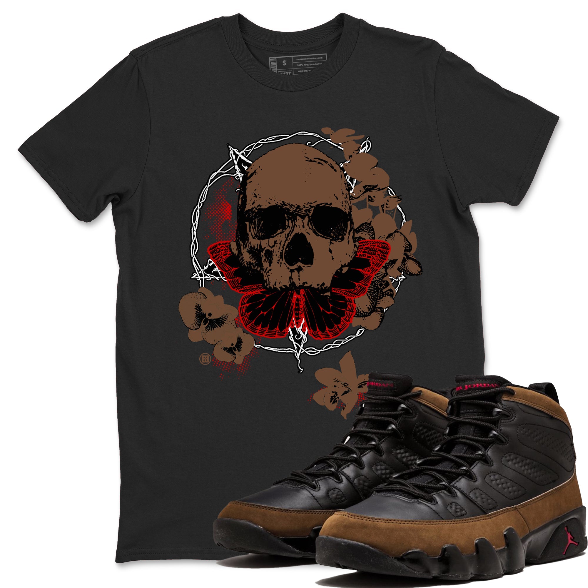 9s Olive shirts to match jordans Carpe Diem Skull sneaker match tees Air Jordan 9 Olive match shoes to clothes Drip Gear Zone unisex cotton Black 1 shirts
