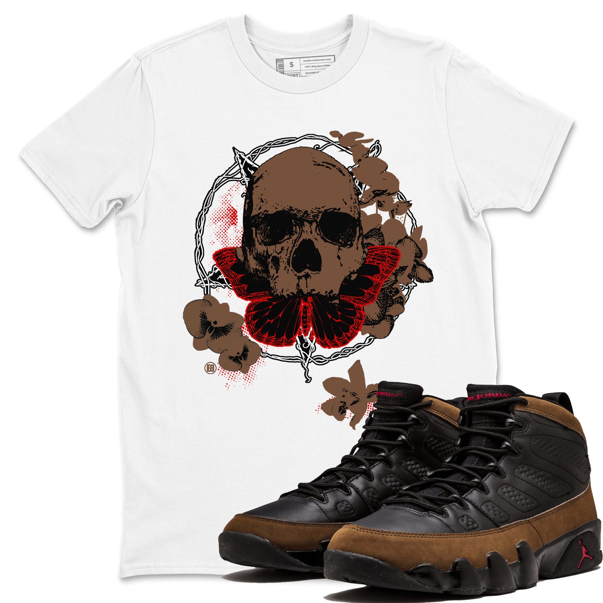 9s Olive shirts to match jordans Carpe Diem Skull sneaker match tees Air Jordan 9 Olive match shoes to clothes Drip Gear Zone unisex cotton White 1 shirts
