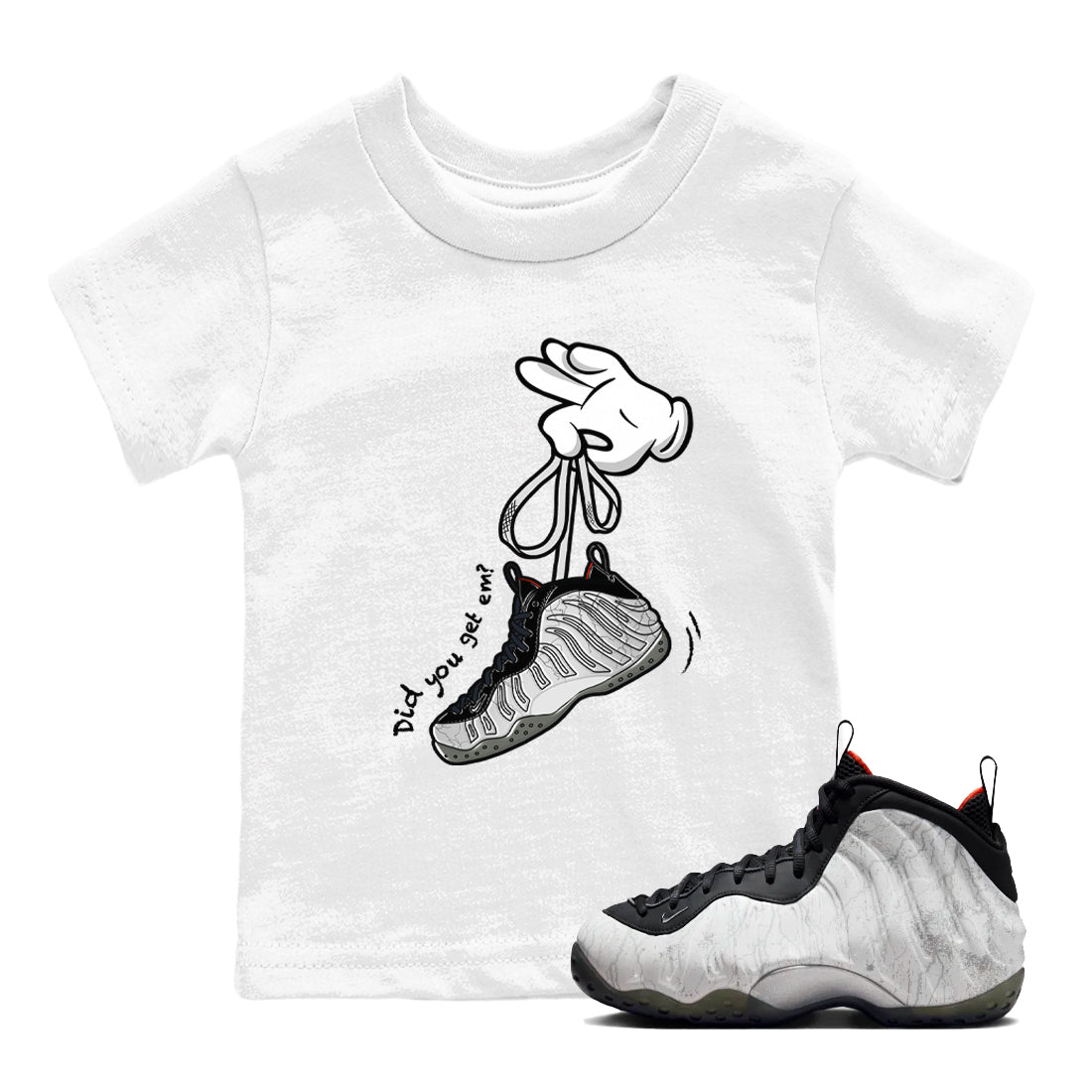 Foams One Jin shirts to match jordans Cartoon Hands sneaker match tees Air Foamposite One Jin match shoes to clothes Drip Gear Zone Youth Baby White 1 tee