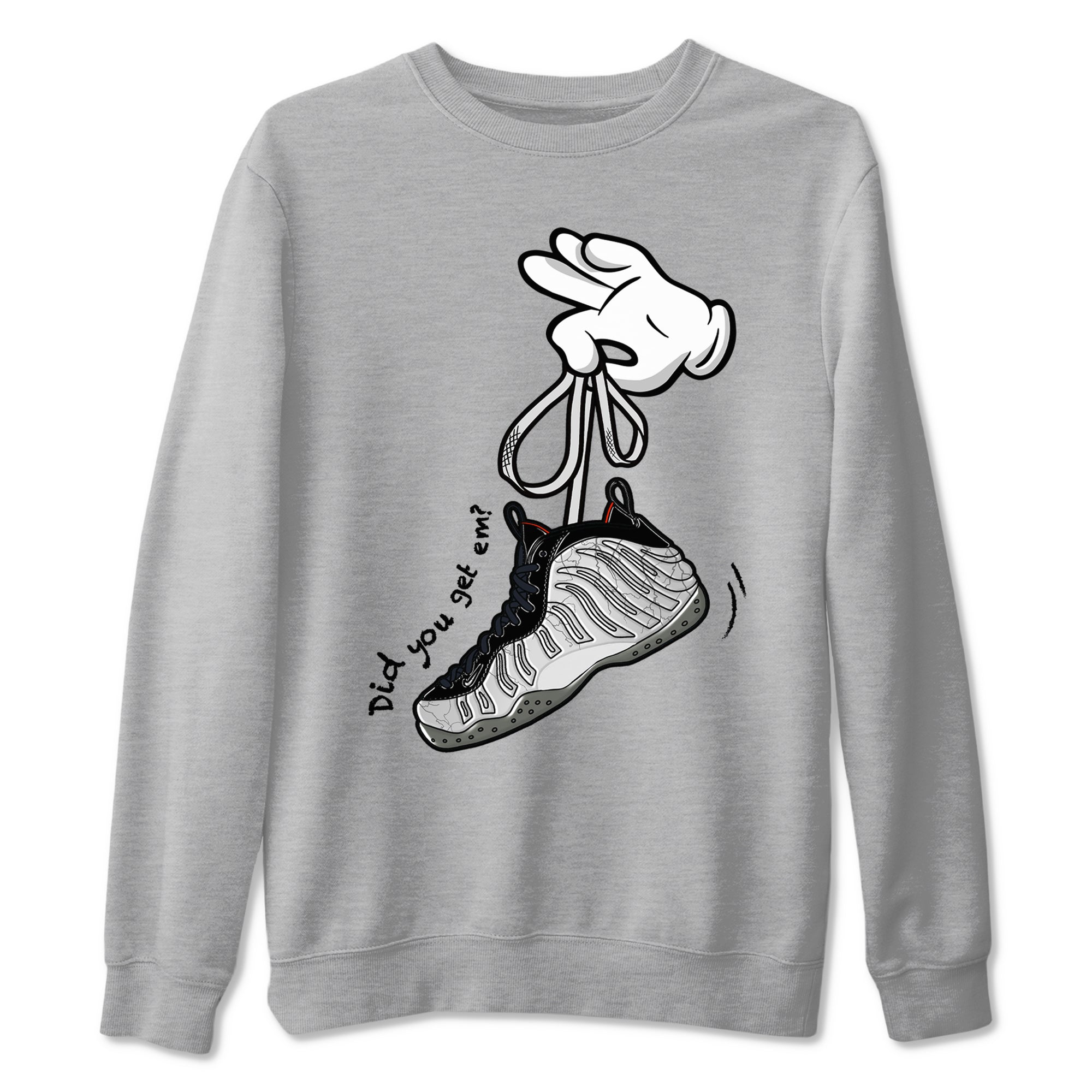 Foams One Jin shirts to match jordans Cartoon Hands sneaker match tees Air Foamposite One Jin match shoes to clothes Drip Gear Zone unisex cotton Heather Grey 2 shirts